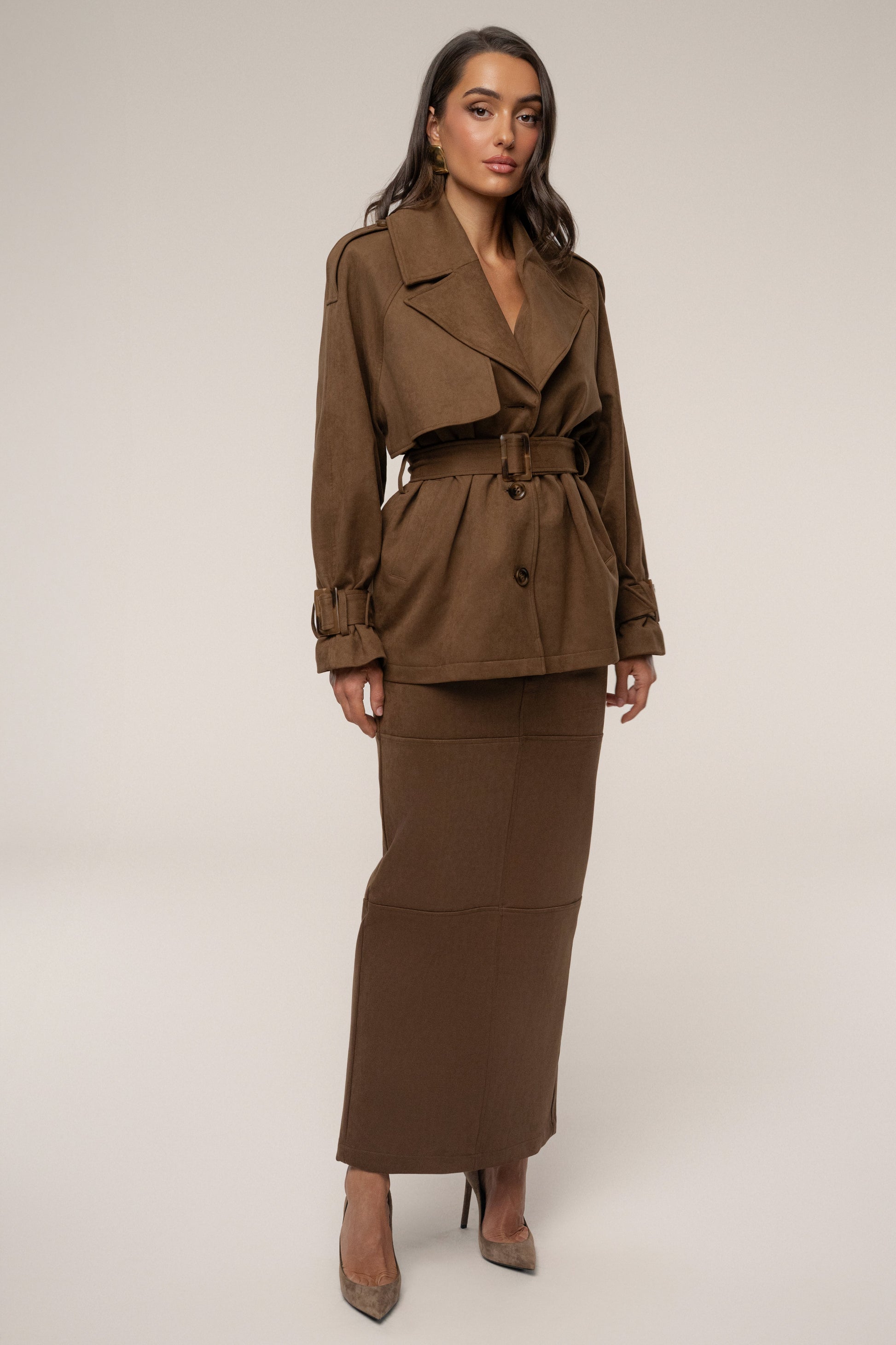 Chocolate Nightfall Suede Jacket JLUXLABEL