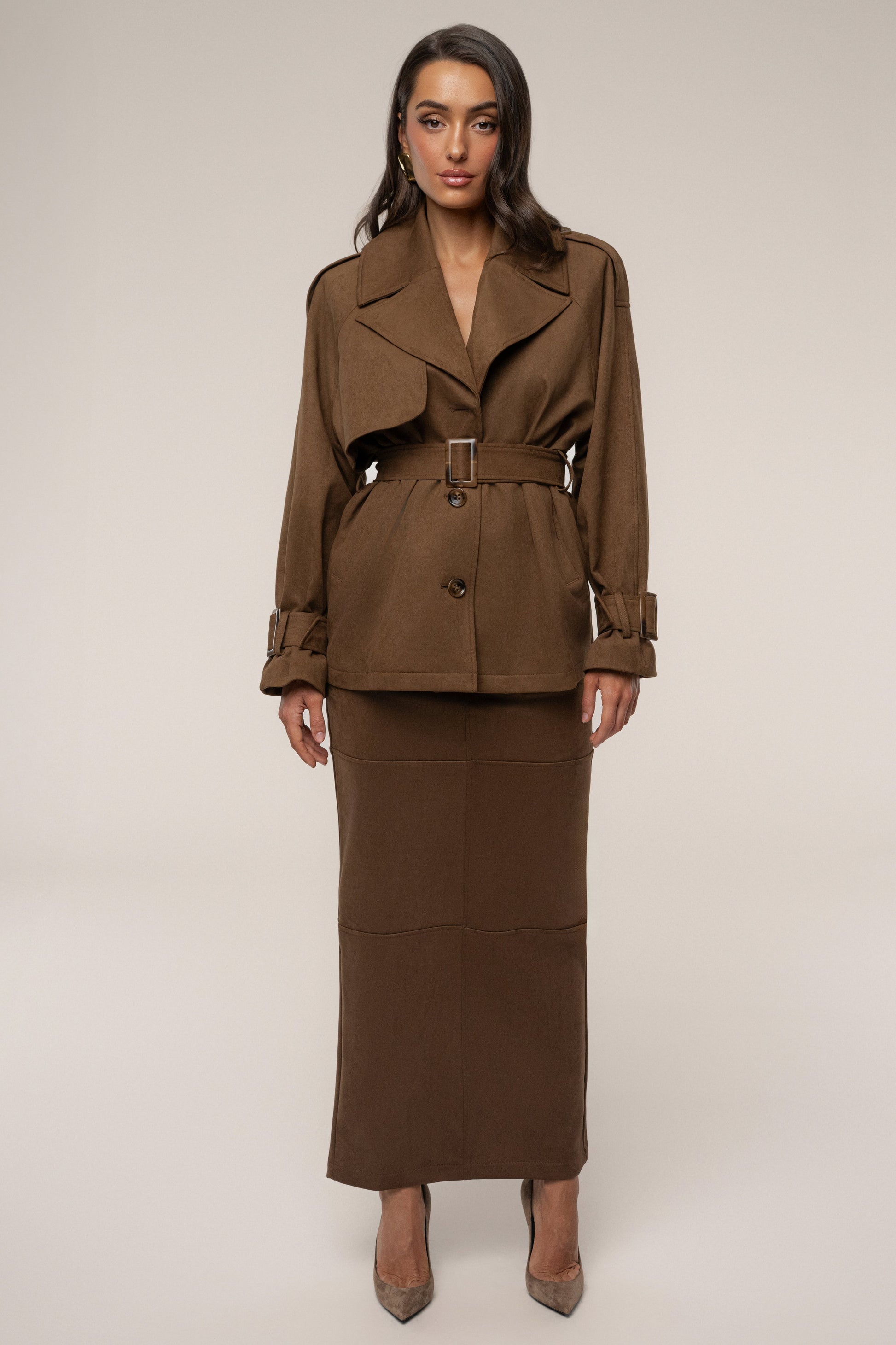 Chocolate Nightfall Suede Jacket JLUXLABEL