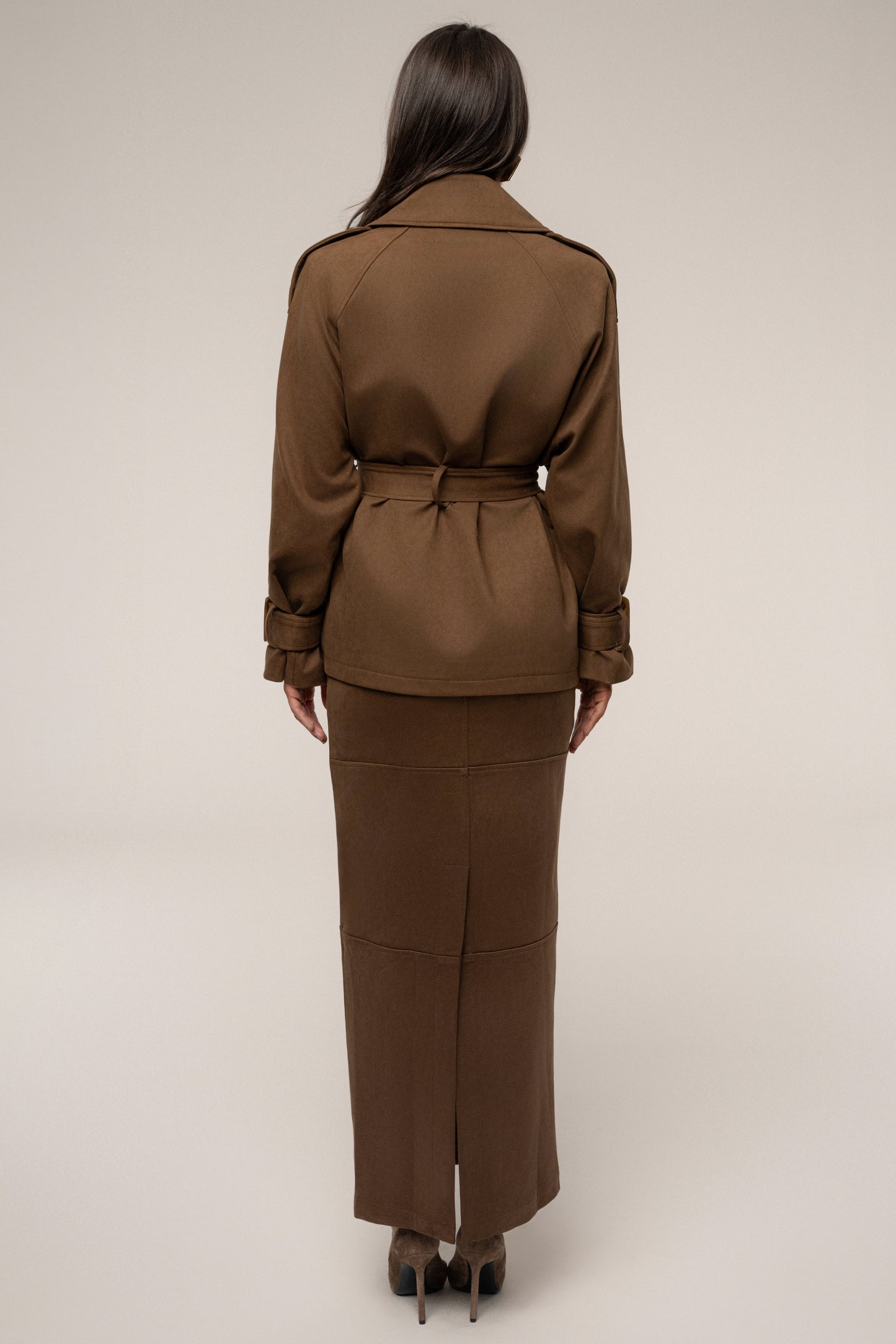 Chocolate Nightfall Suede Jacket JLUXLABEL
