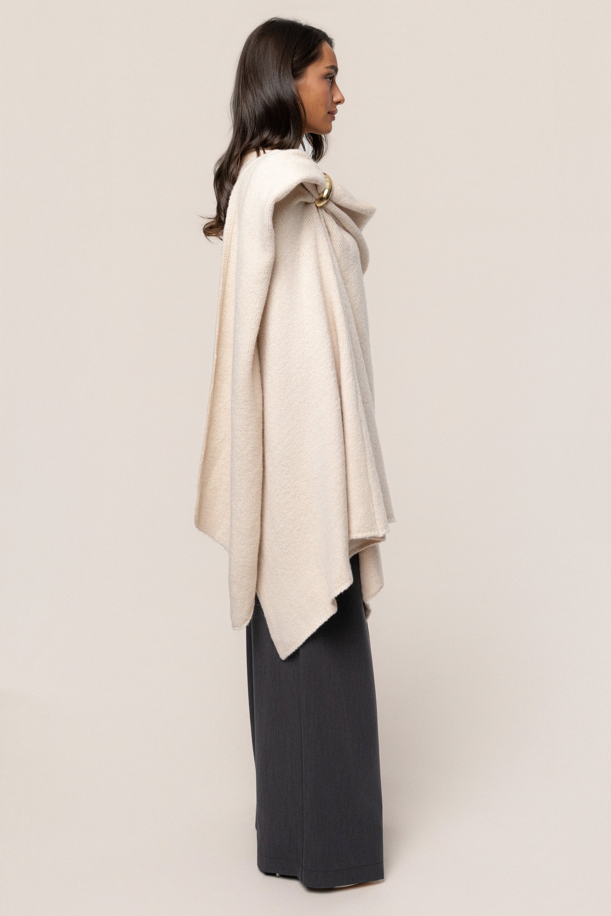 Ivory Radiance Knit Shawl JLUXLABEL