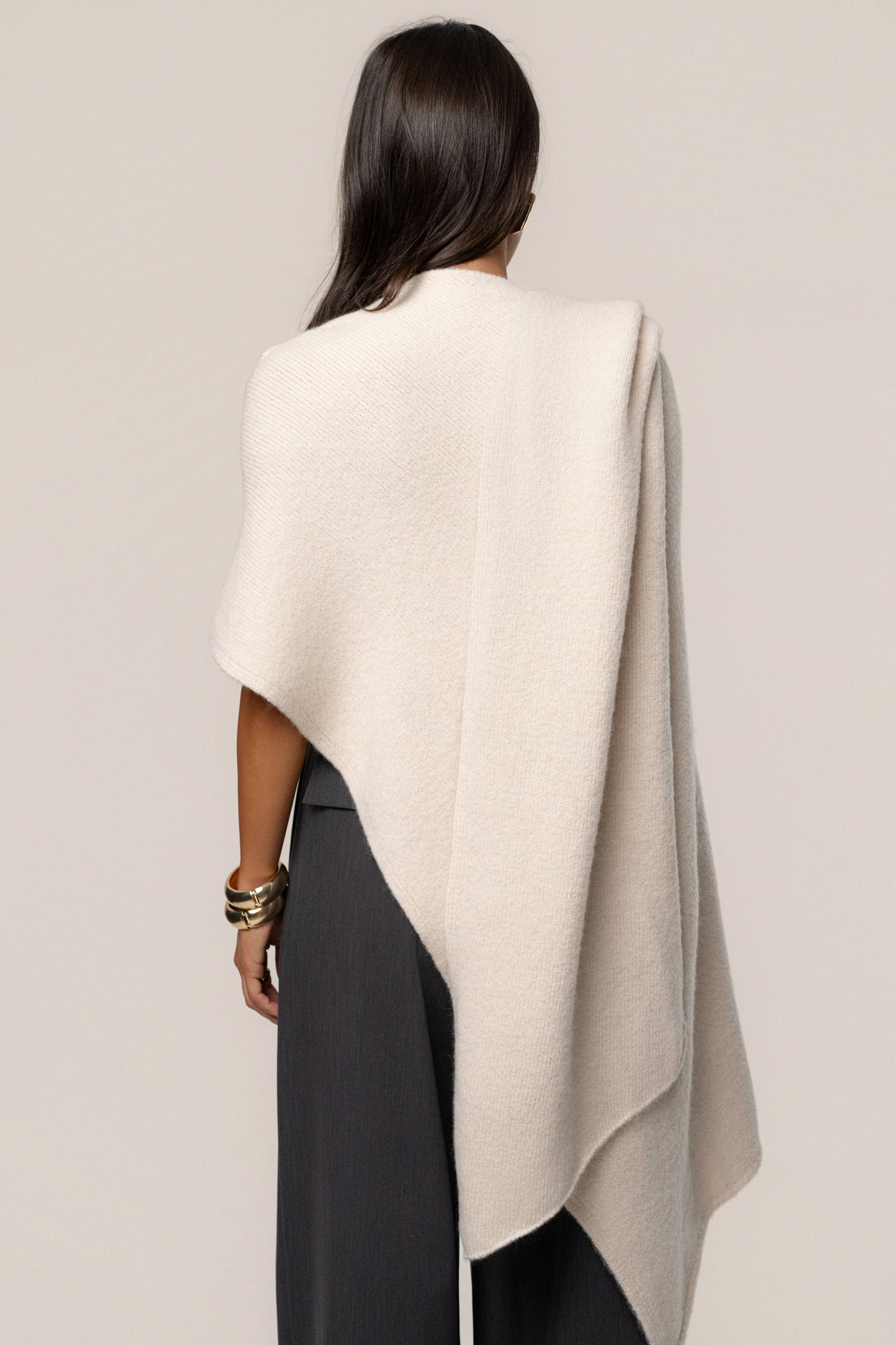 Ivory Radiance Knit Shawl JLUXLABEL