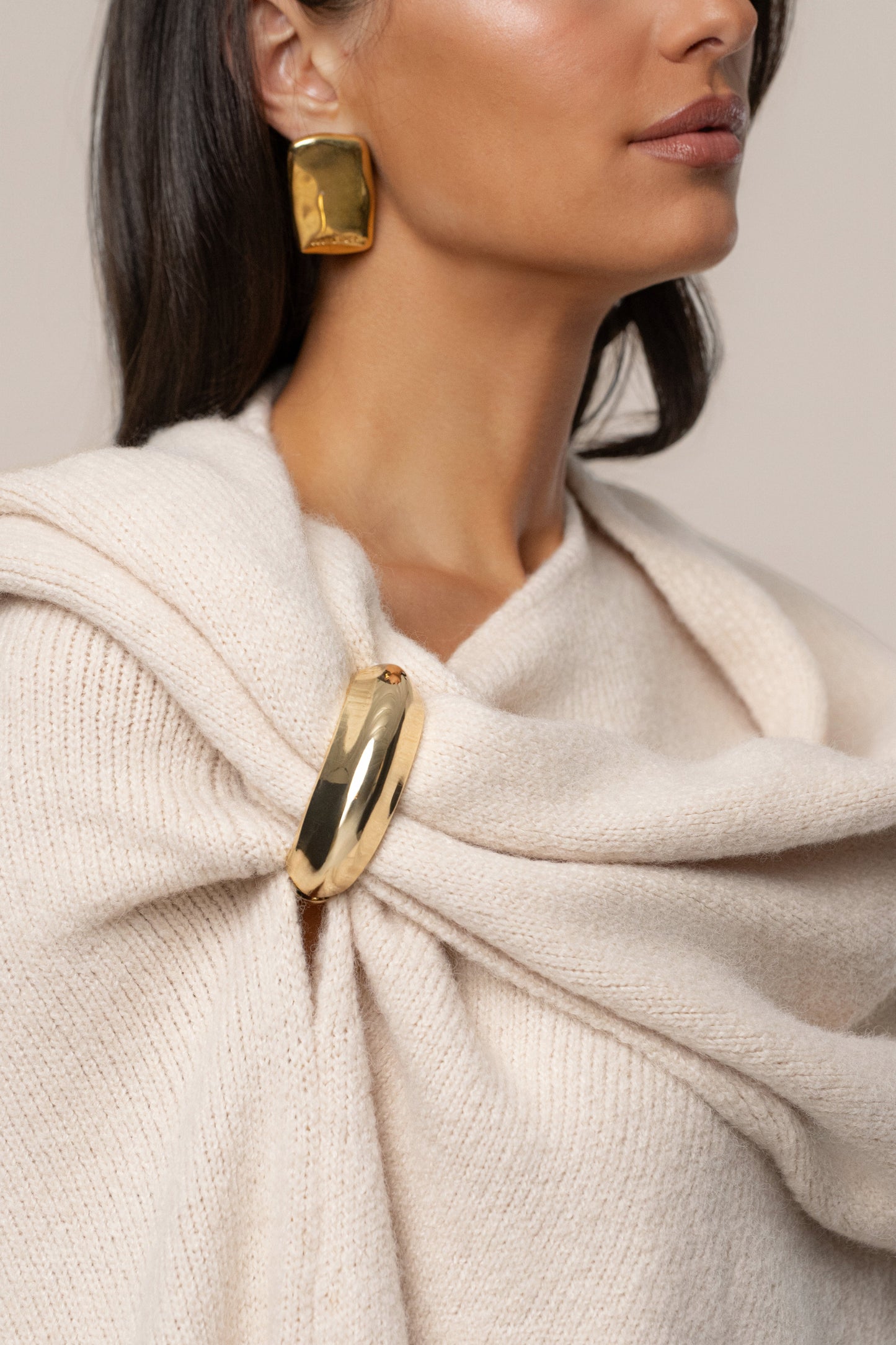 Ivory Radiance Knit Shawl JLUXLABEL