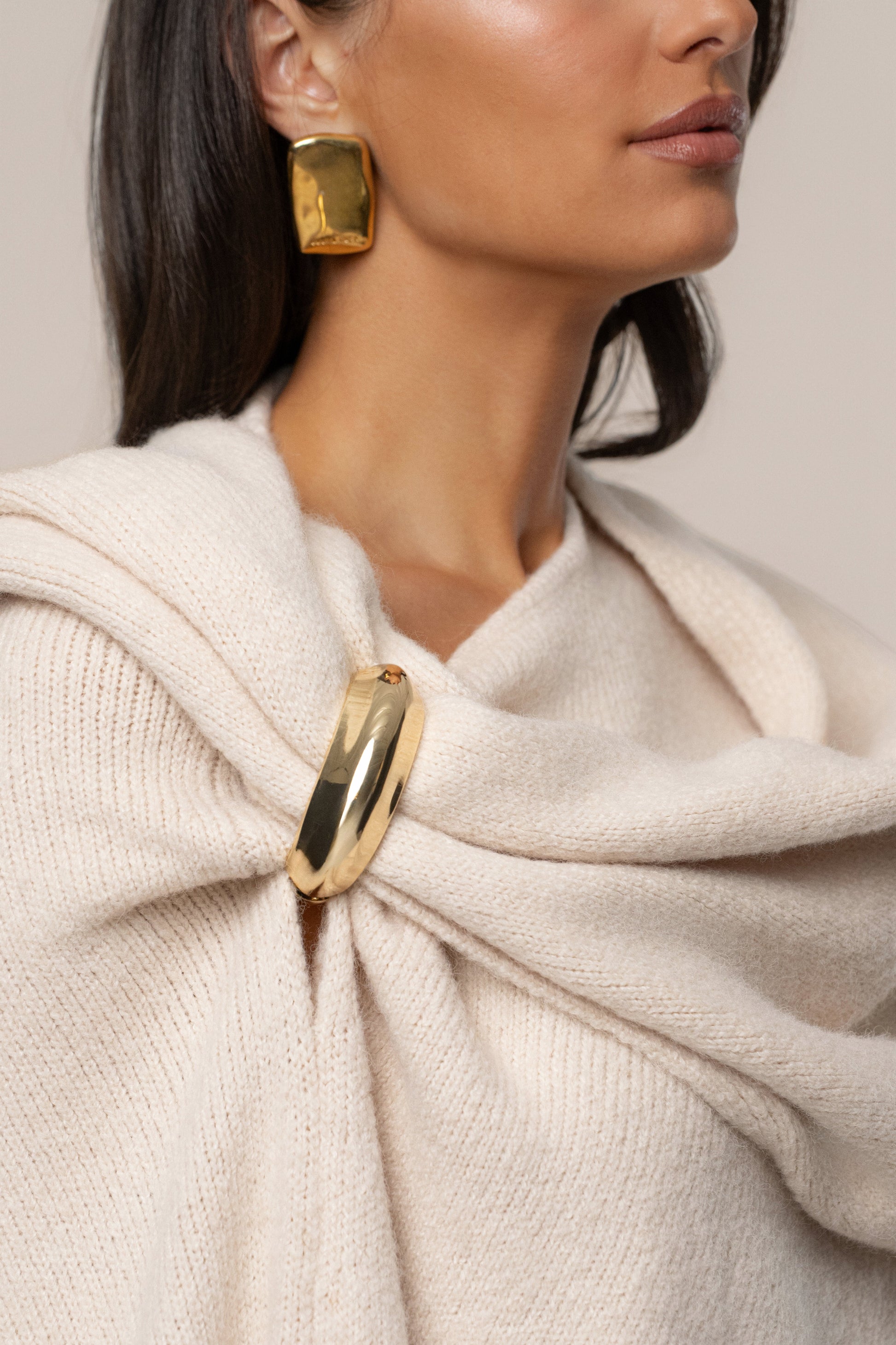Ivory Radiance Knit Shawl JLUXLABEL