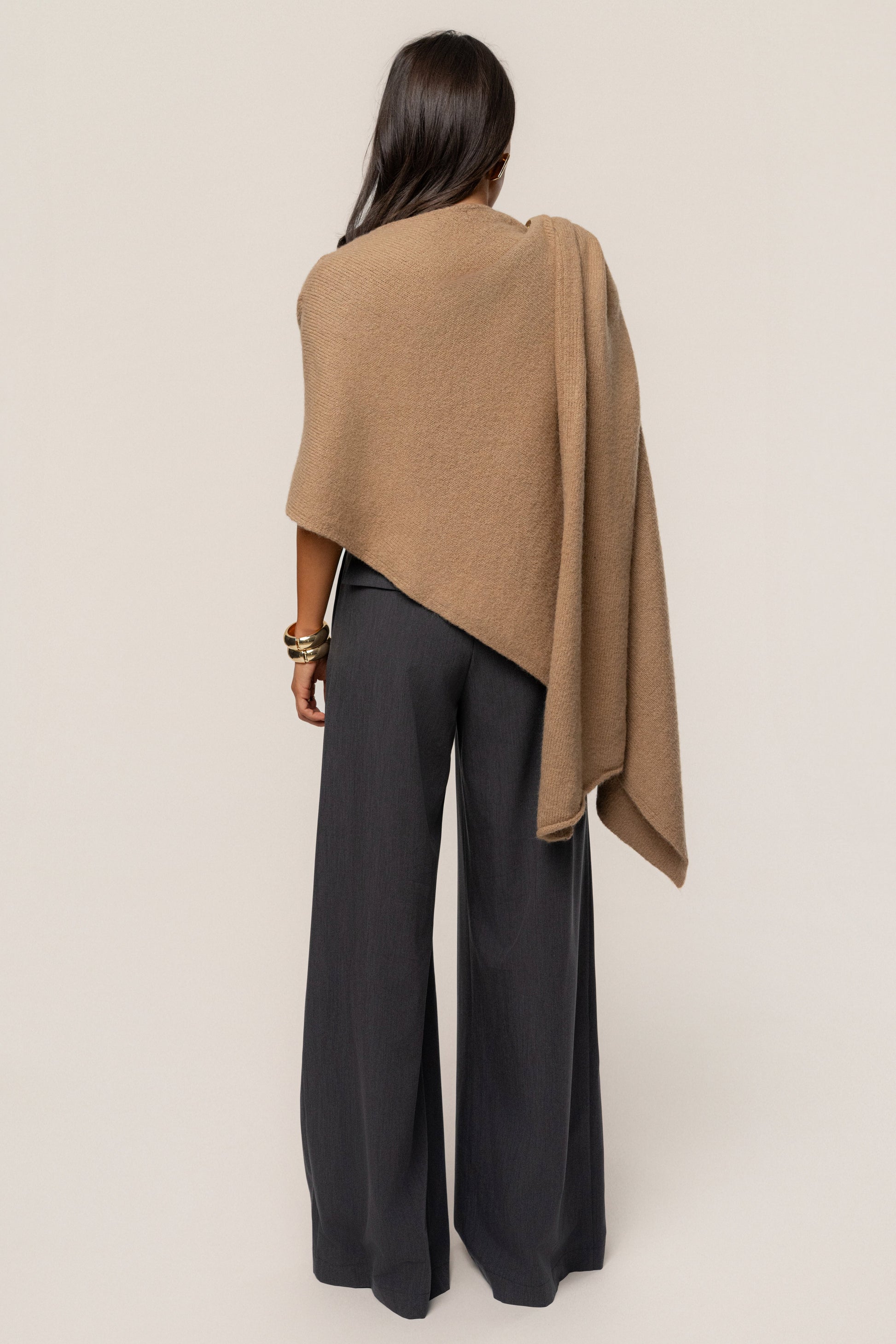 Taupe Radiance Knit Shawl JLUXLABEL