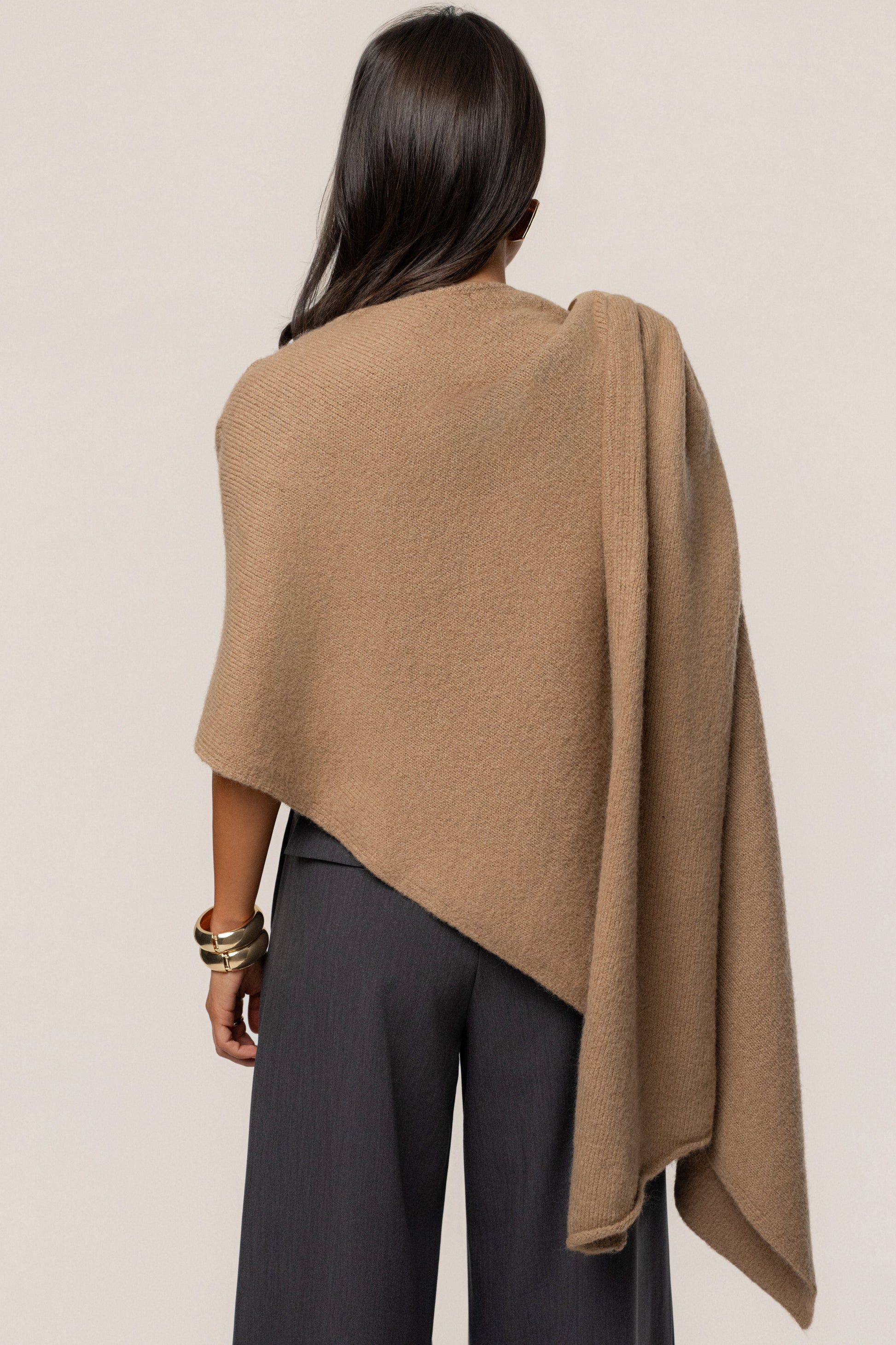 Taupe Radiance Knit Shawl JLUXLABEL