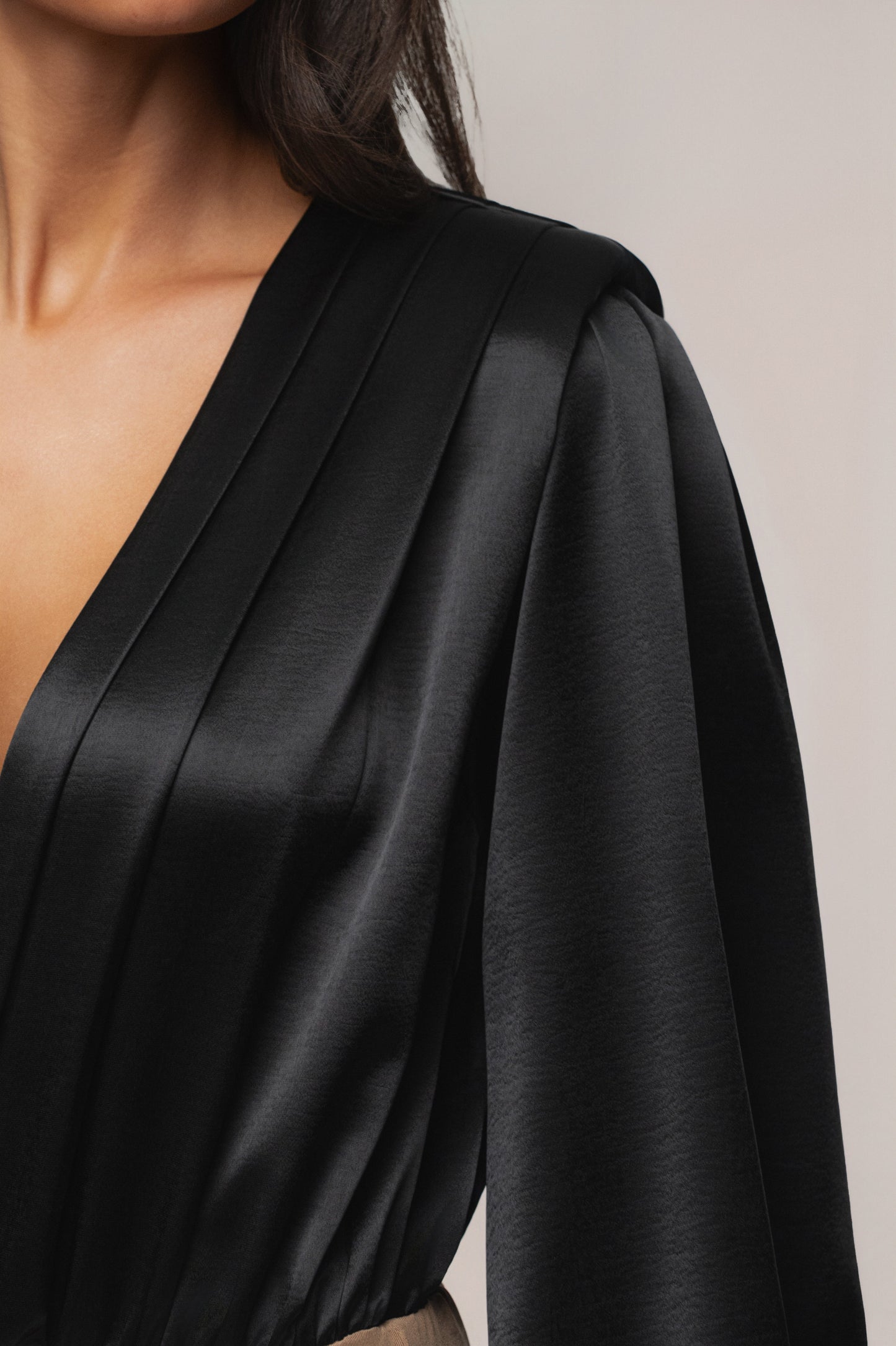 Black Satin Radiance Bodysuit JLUXLABEL
