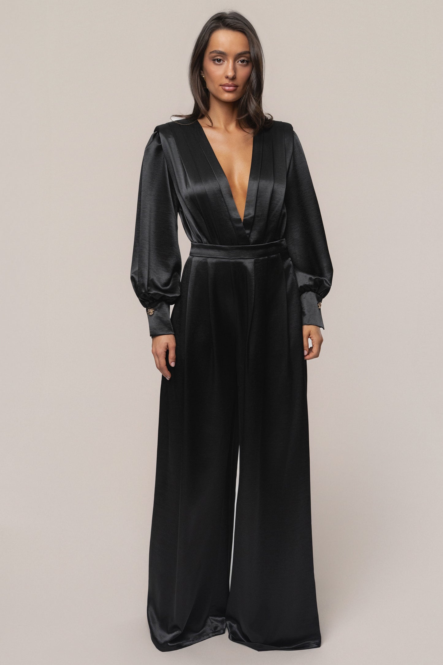 Black Satin Radiance Bodysuit JLUXLABEL