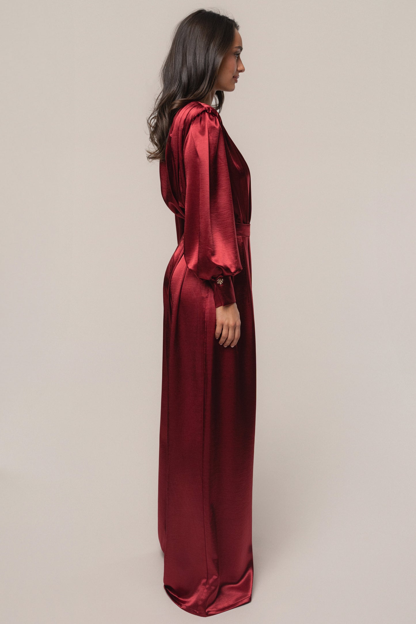 Burgundy Satin Radiance Bodysuit JLUXLABEL