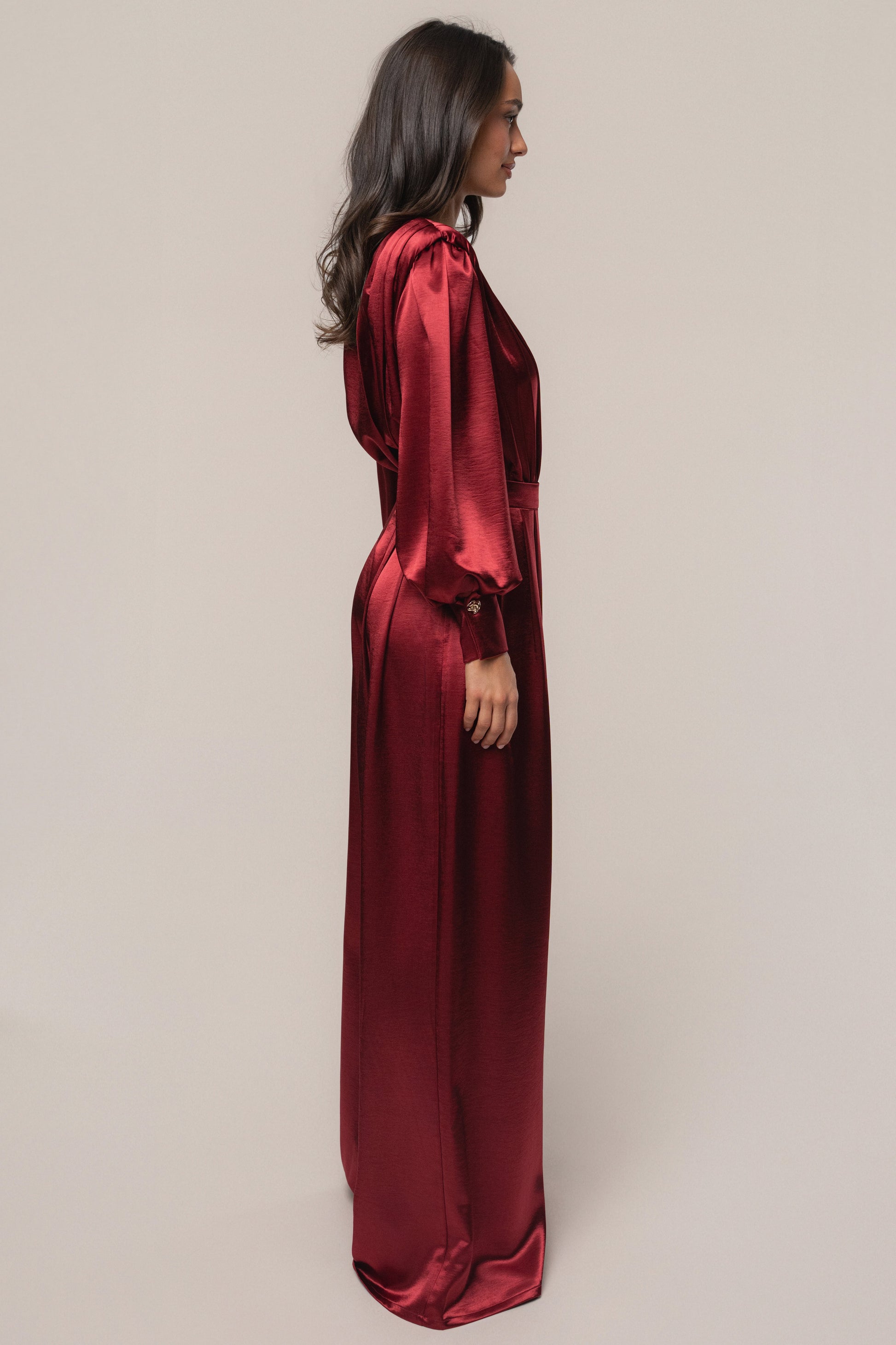 Burgundy Satin Radiance Bodysuit JLUXLABEL