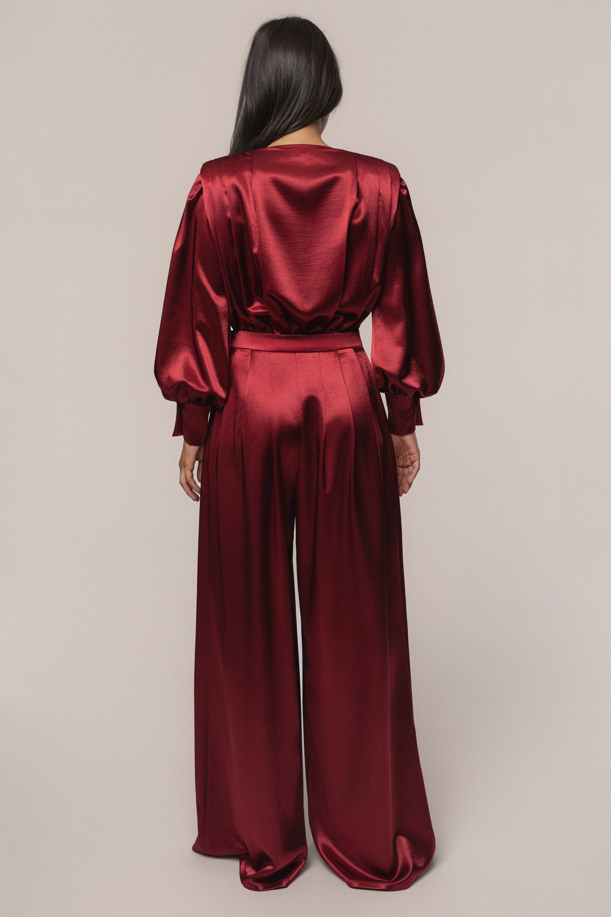 Burgundy Satin Radiance Bodysuit JLUXLABEL