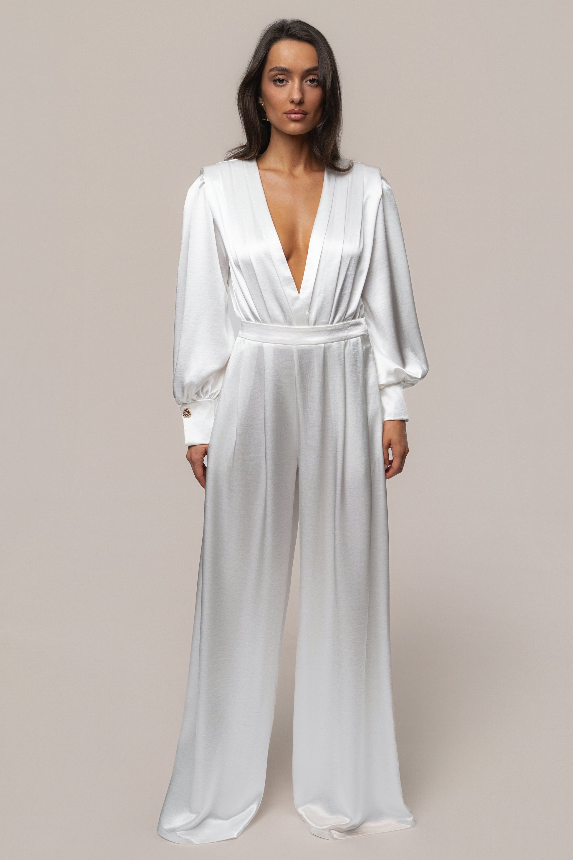 White Satin Radiance Bodysuit JLUXLABEL