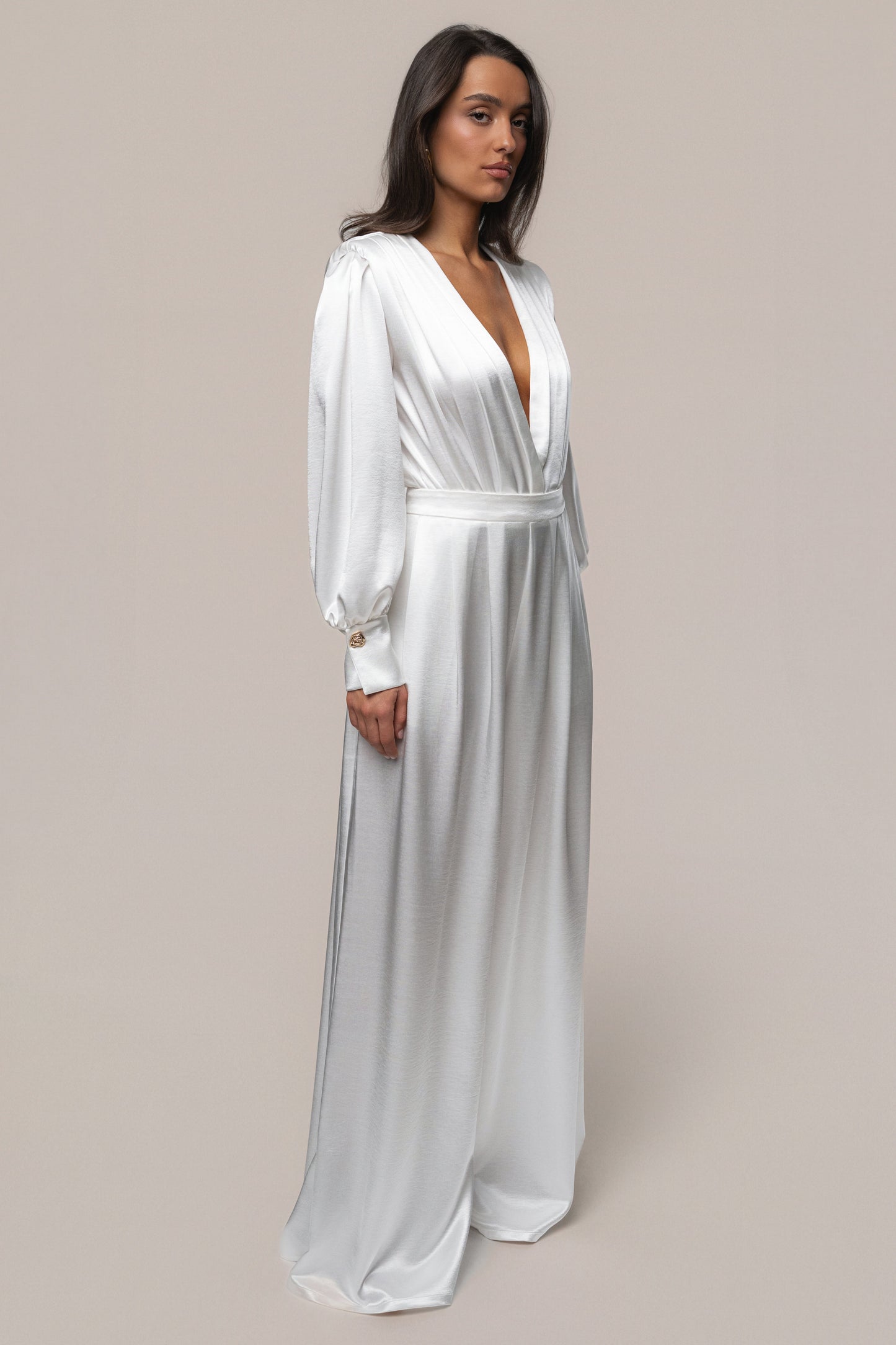 White Satin Radiance Bodysuit JLUXLABEL