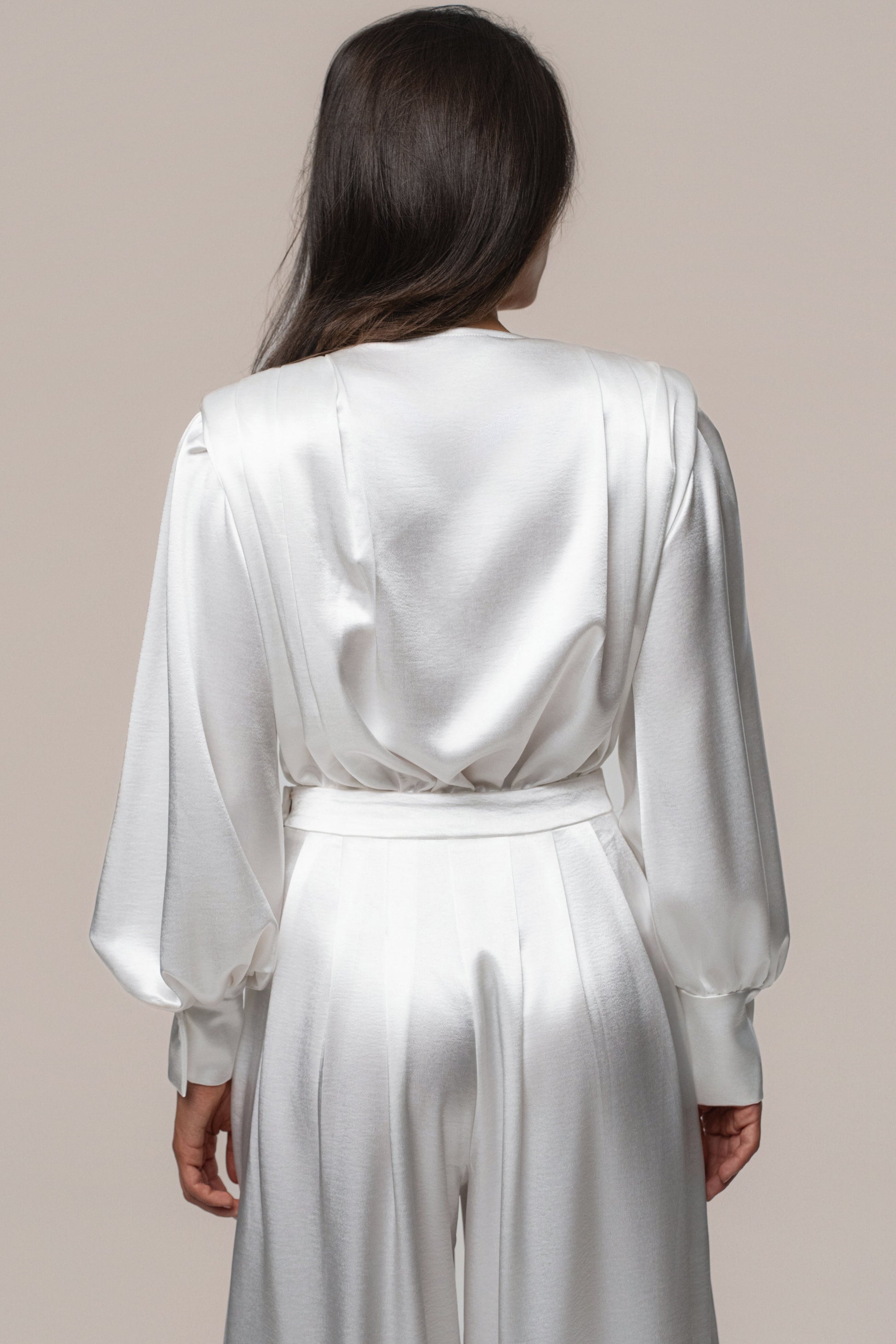 White Satin Radiance Bodysuit JLUXLABEL