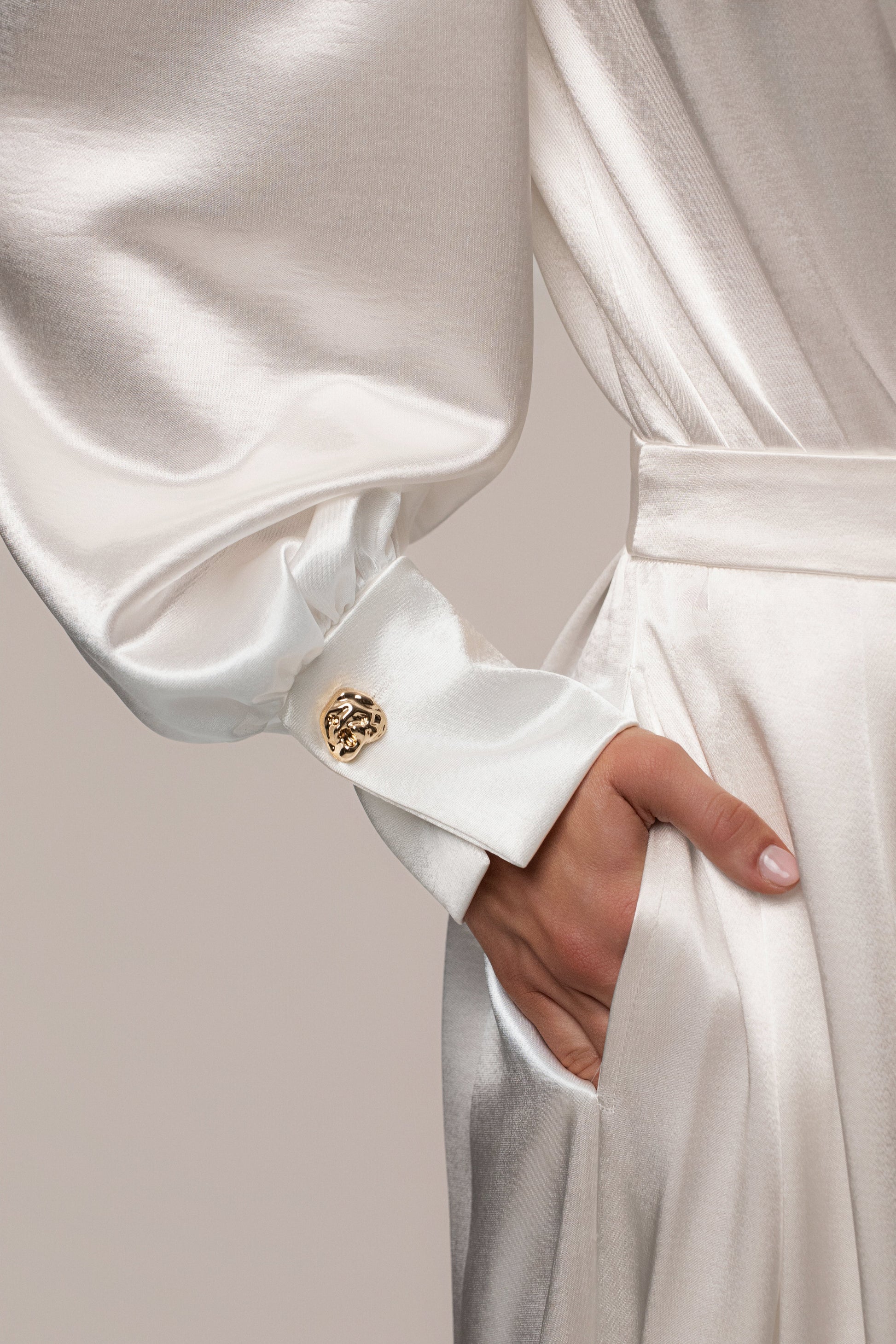 White Satin Radiance Bodysuit JLUXLABEL