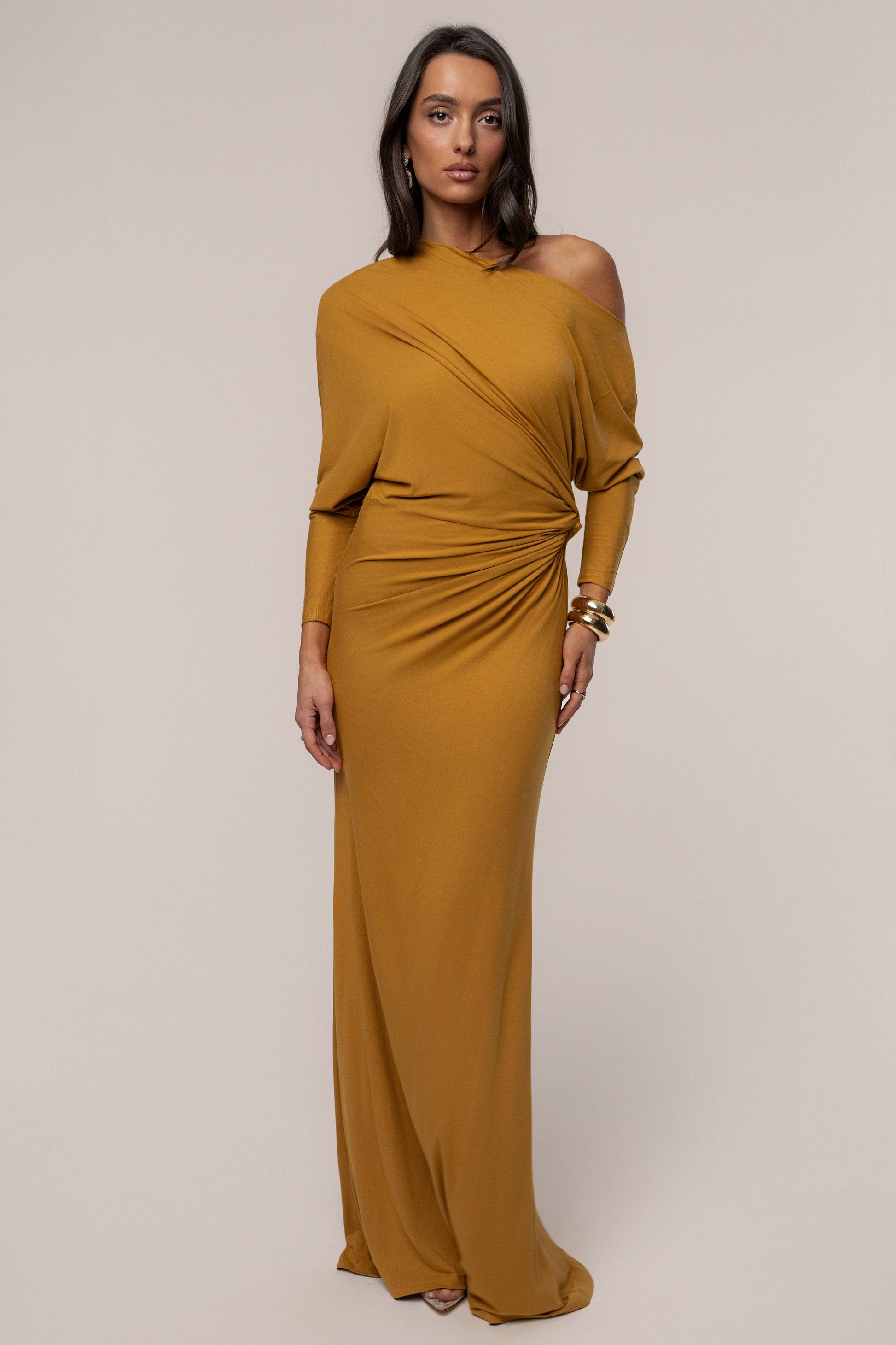 Mustard Eternal Obsession Maxi Dress JLUXLABEL