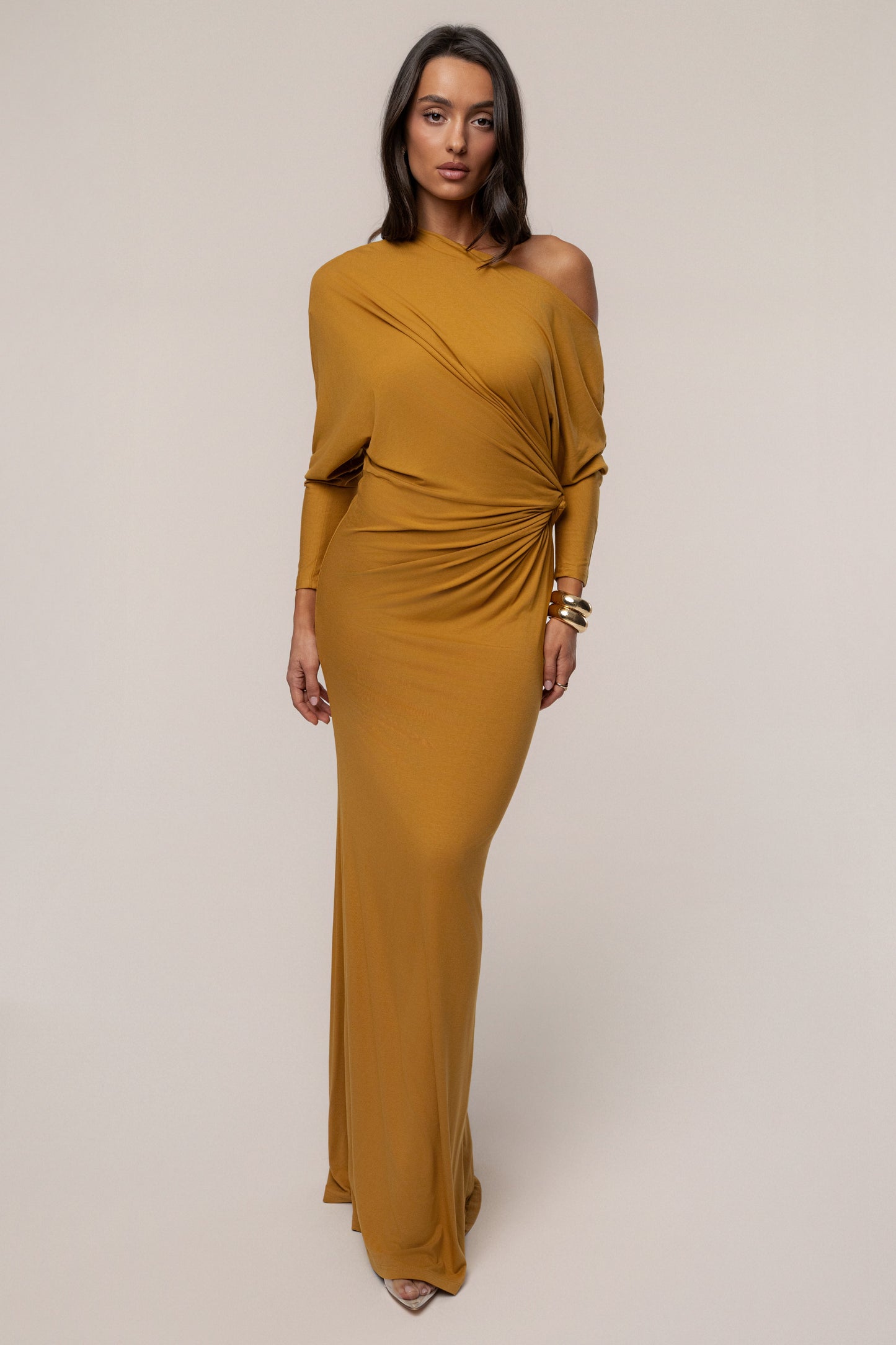 Mustard Eternal Obsession Maxi Dress JLUXLABEL