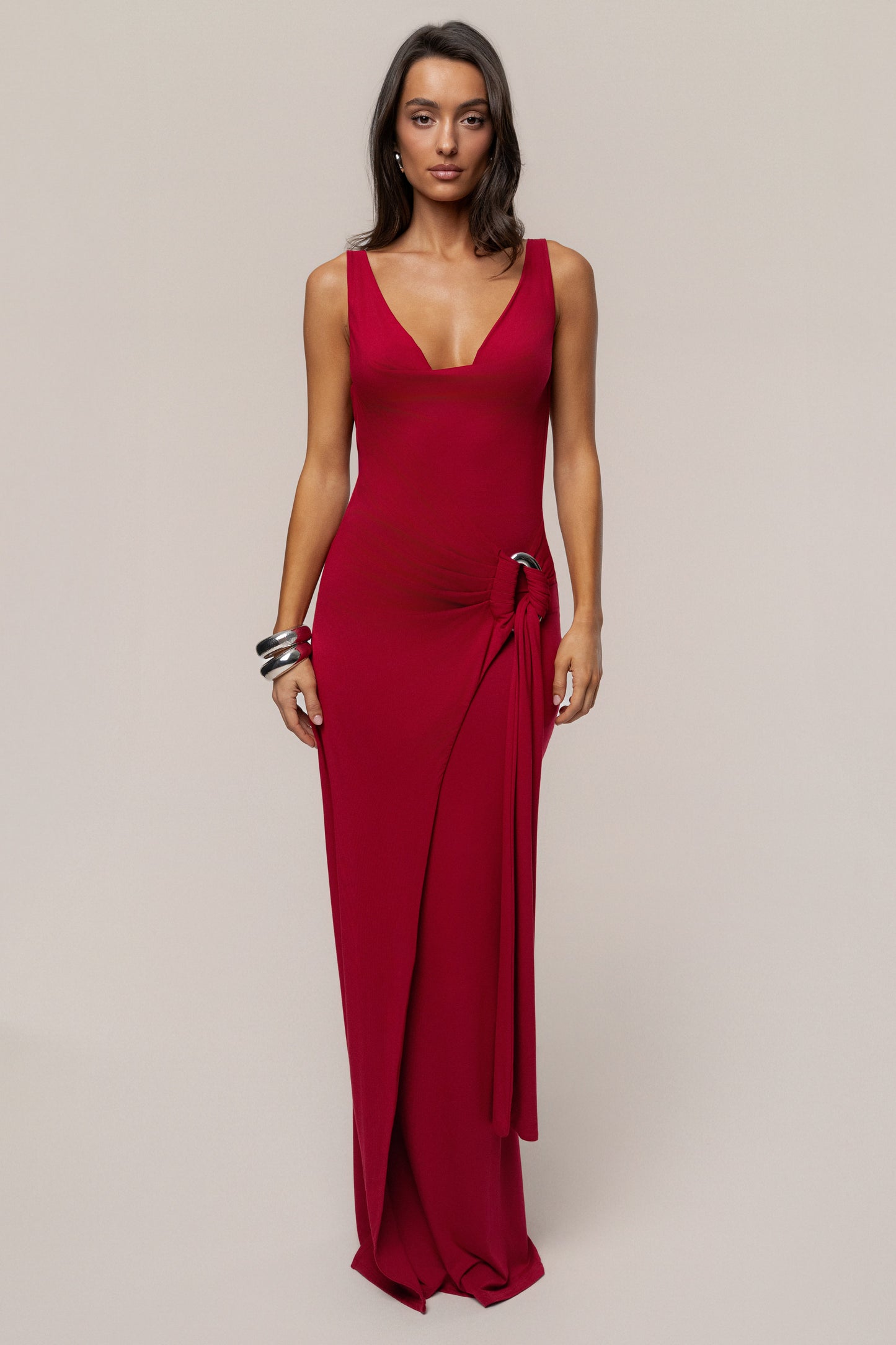 Red Divine State Maxi Dress JLUXLABEL