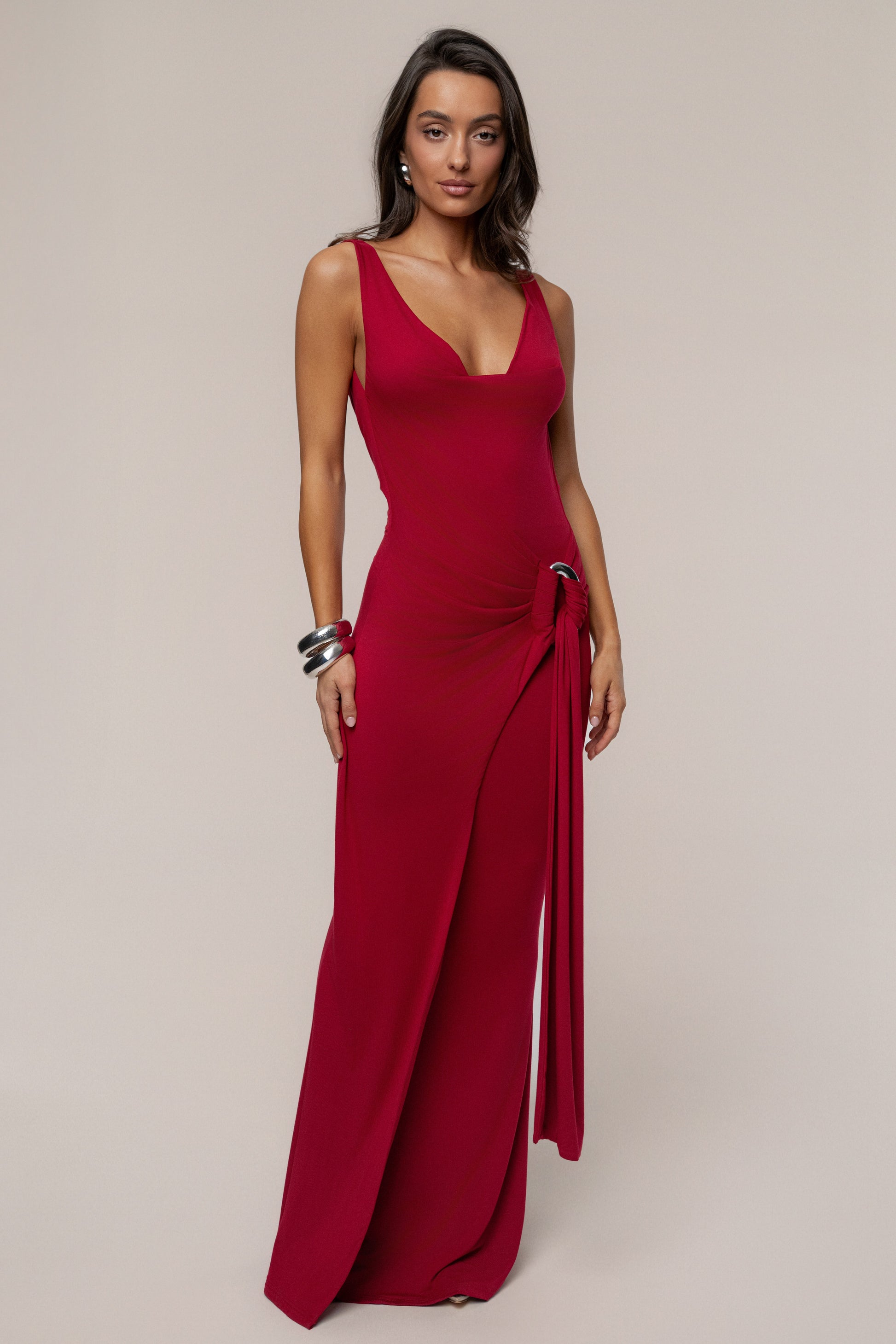 Red Divine State Maxi Dress JLUXLABEL