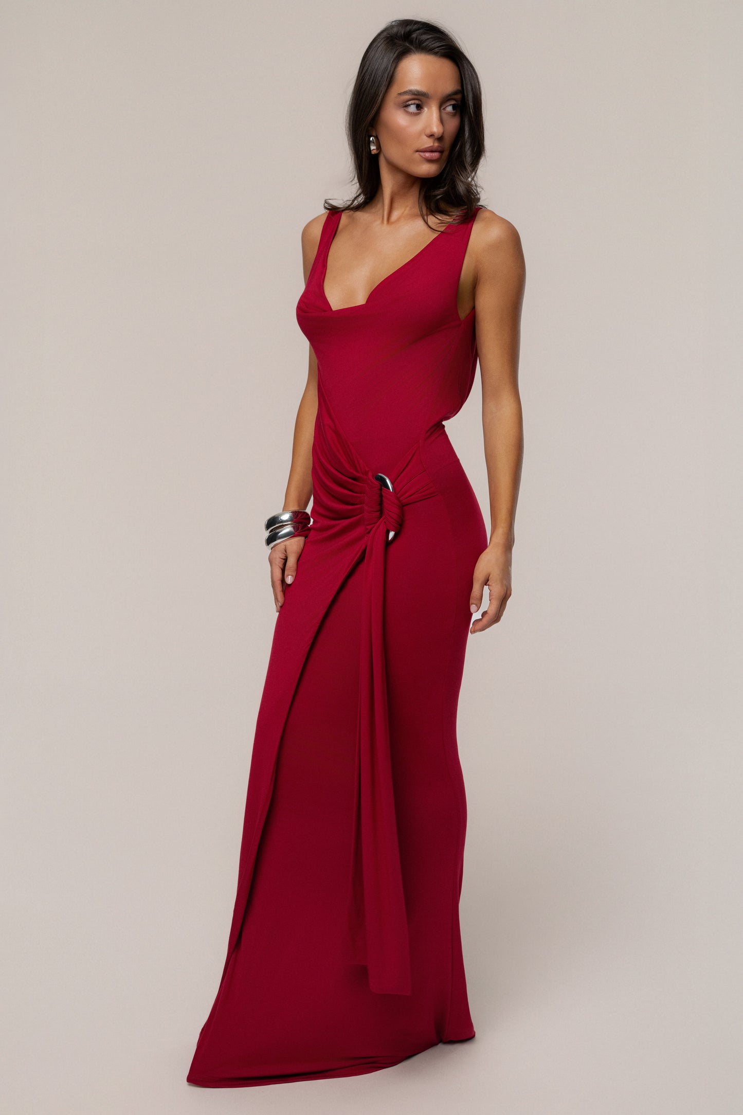 Red Divine State Maxi Dress JLUXLABEL