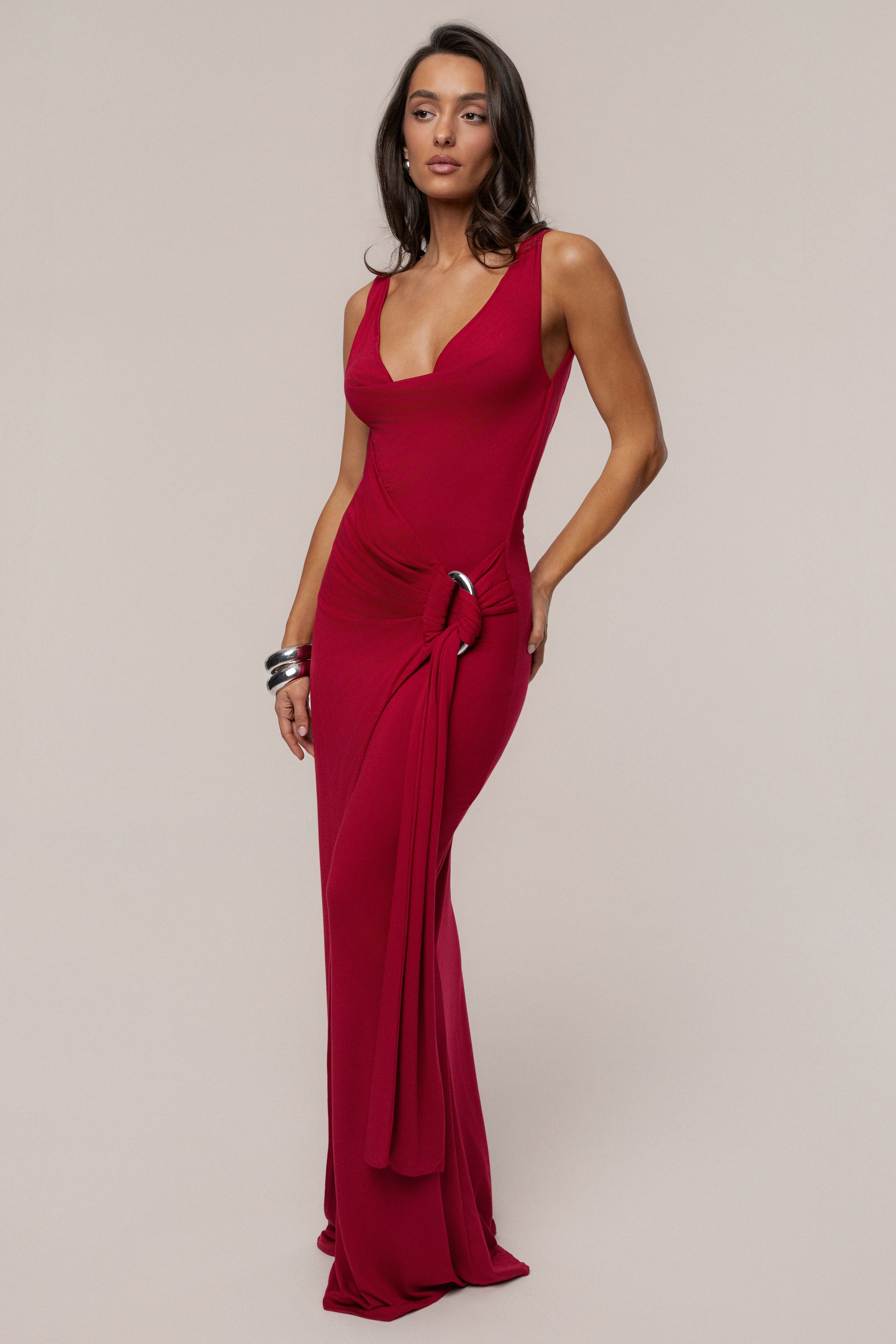 Red Divine State Maxi Dress JLUXLABEL