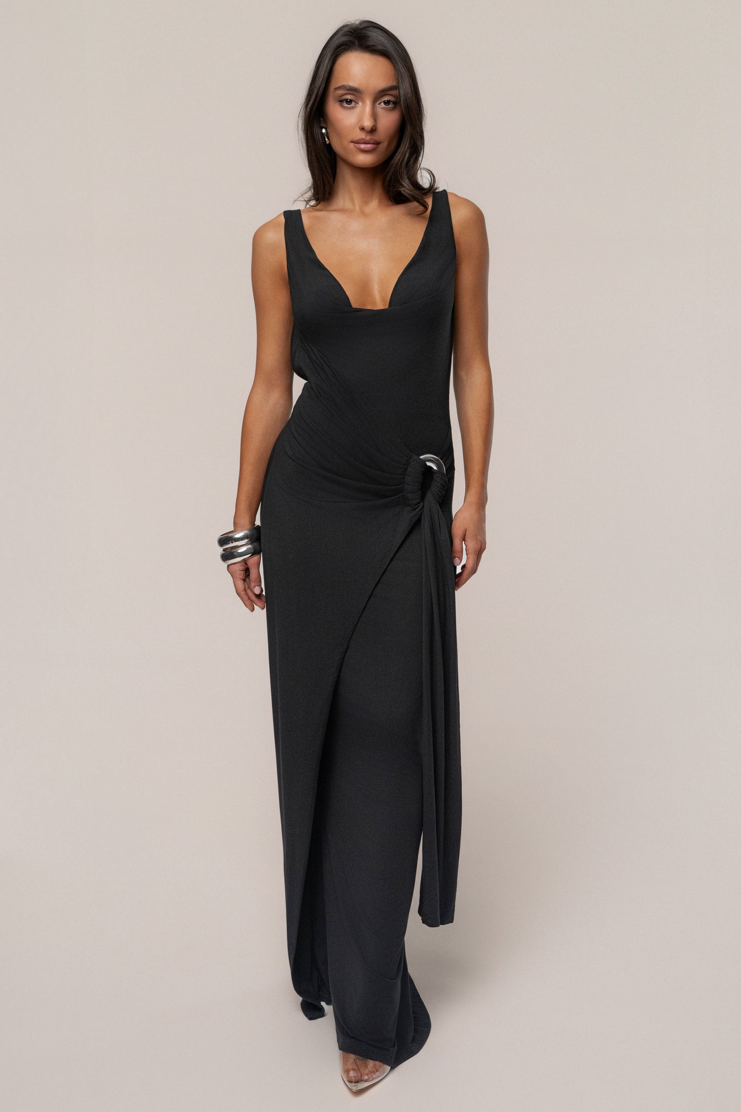 Black Divine State Maxi Dress JLUXLABEL