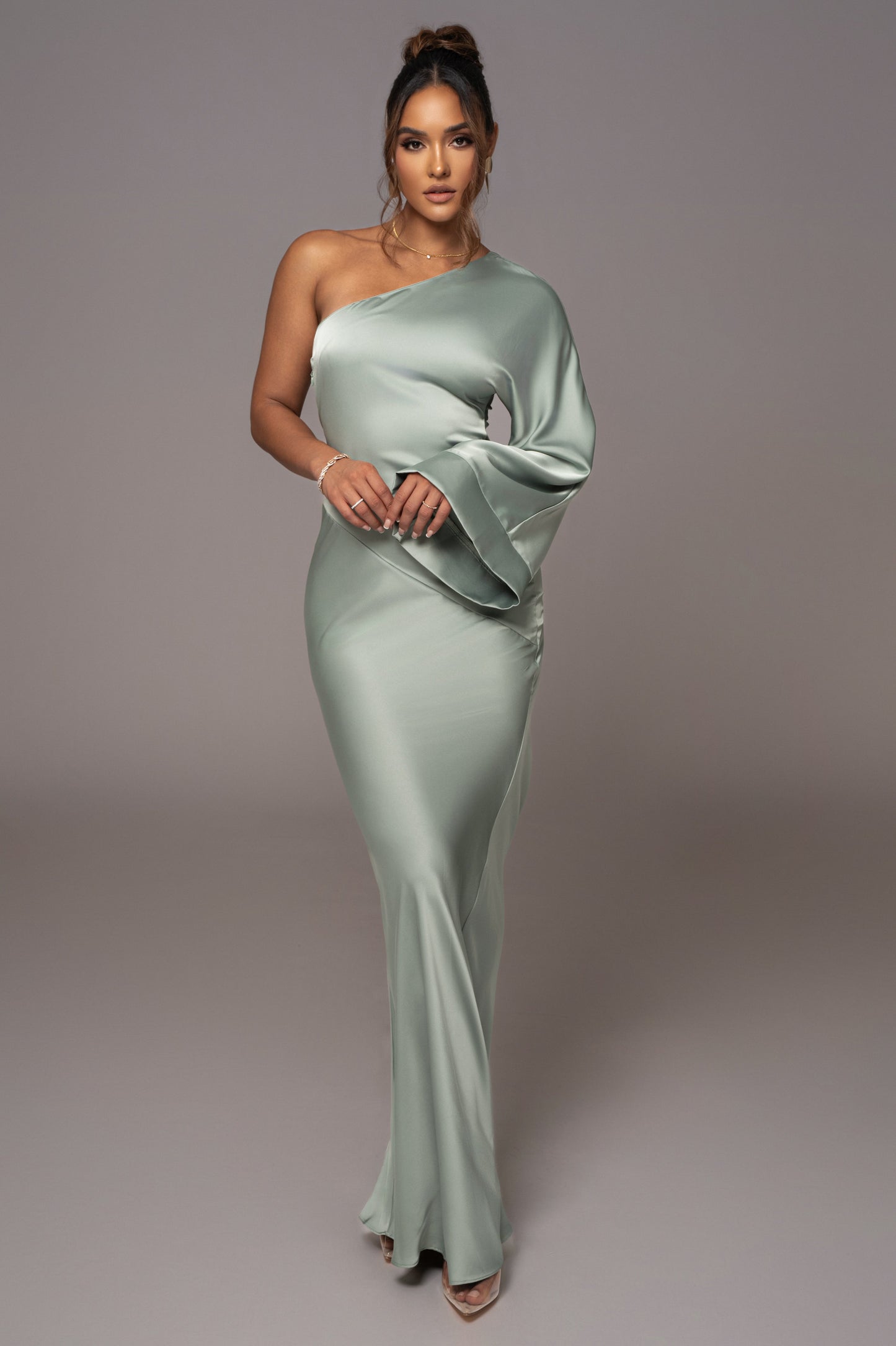 Sage Femme Drape Maxi Dress JLUXLABEL