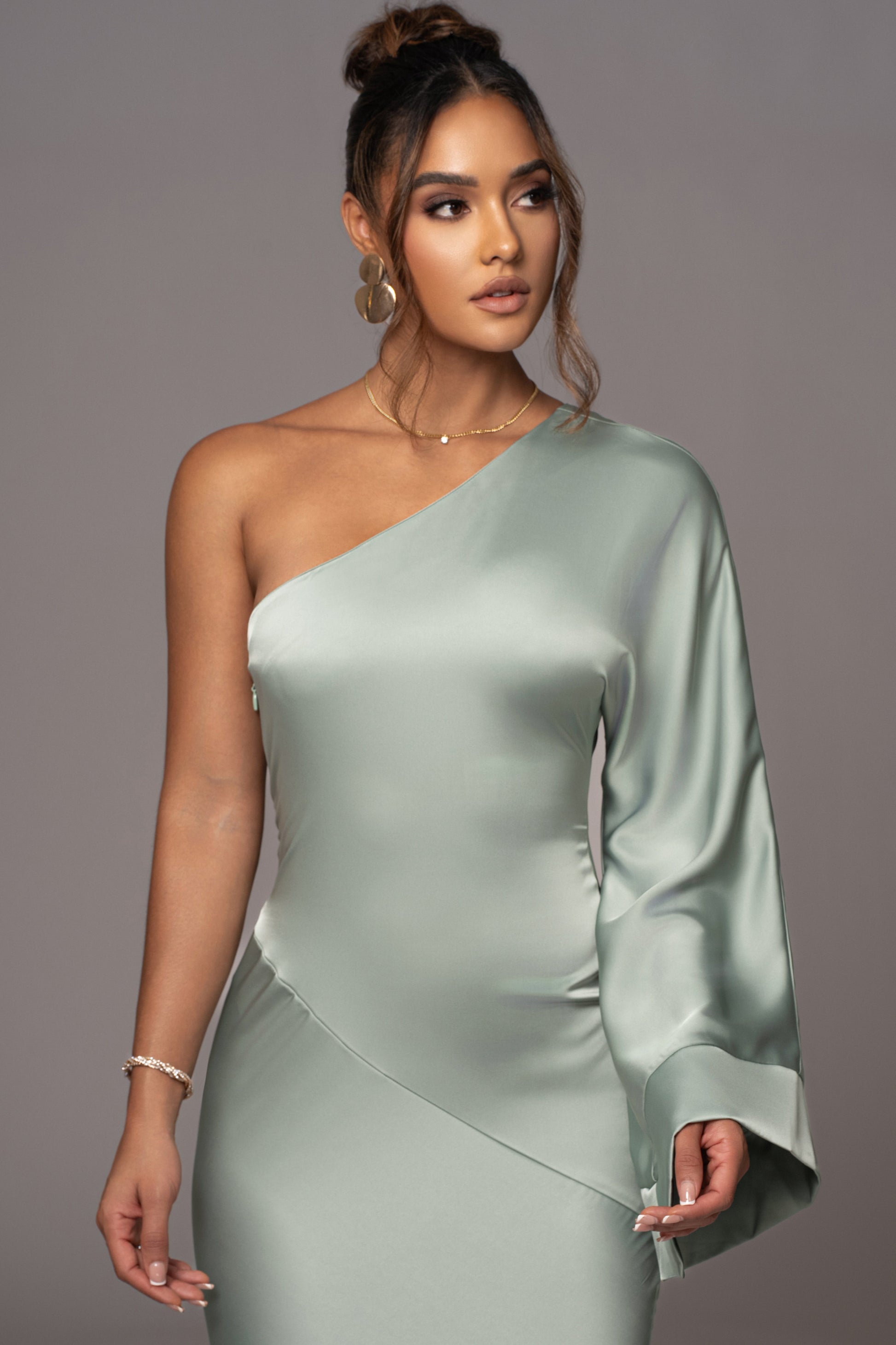 Sage Femme Drape Maxi Dress JLUXLABEL