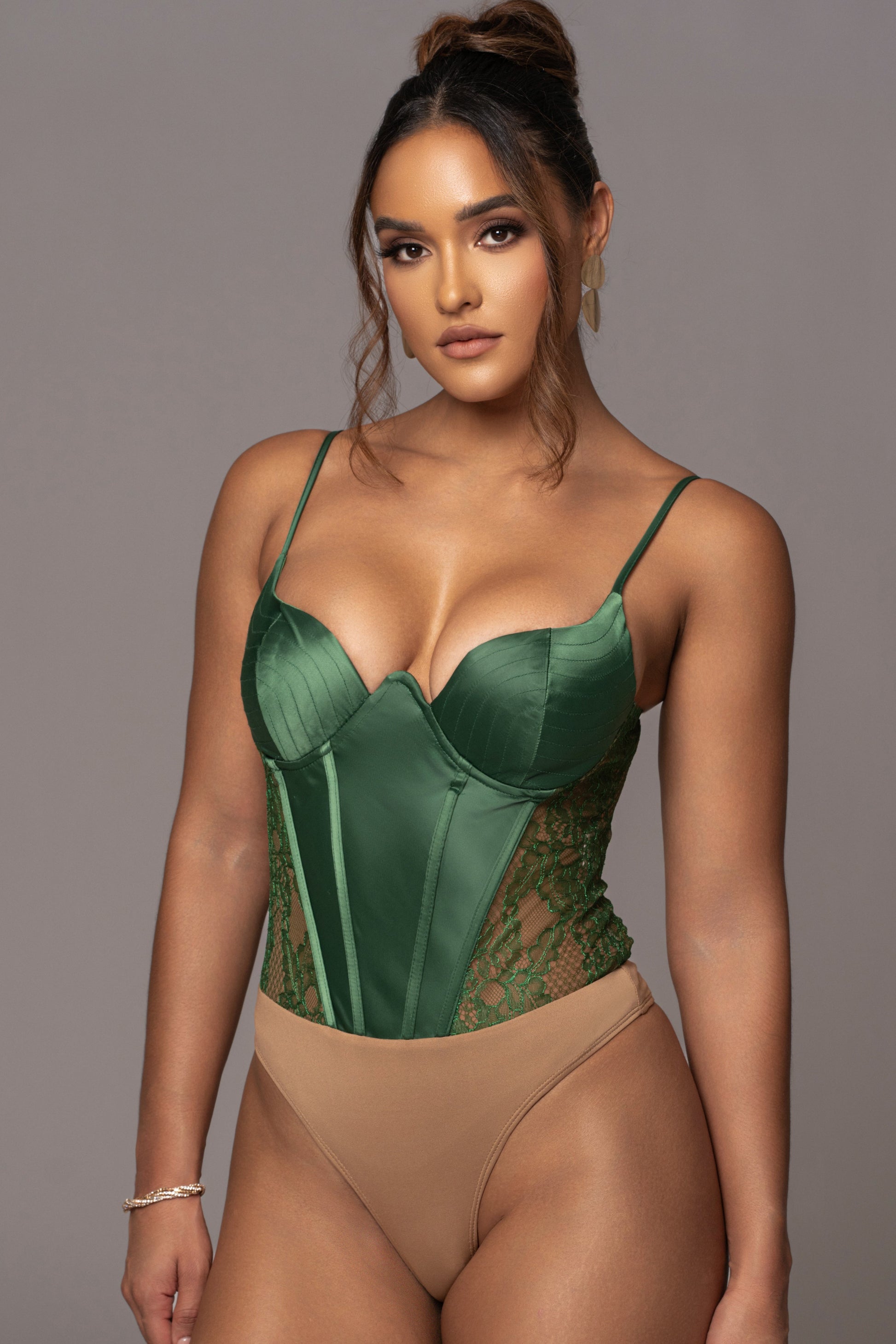 Green Incomparable Lace Bodysuit JLUXLABEL