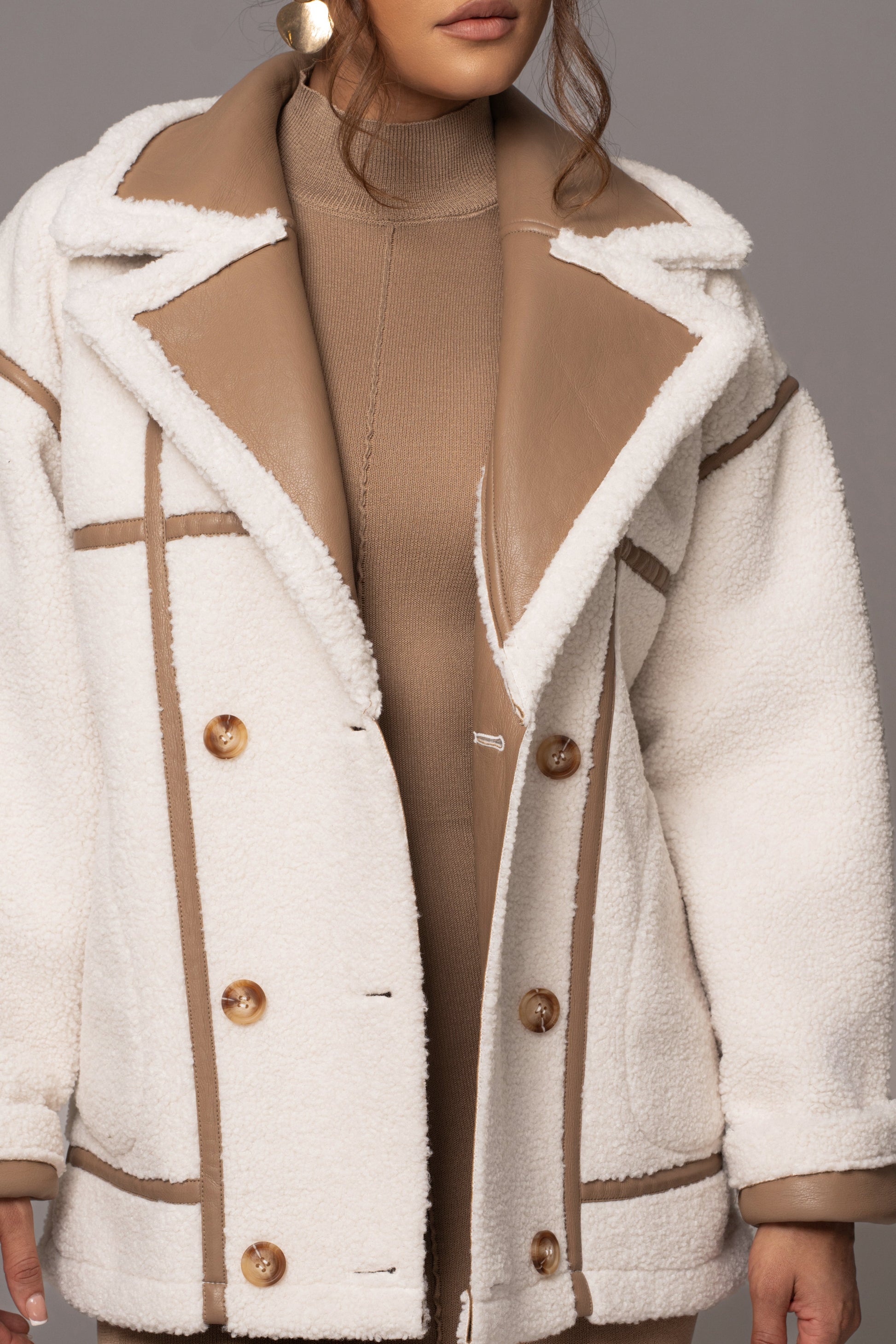 Tan Never Settle Reversible Teddy Jacket JLUXLABEL