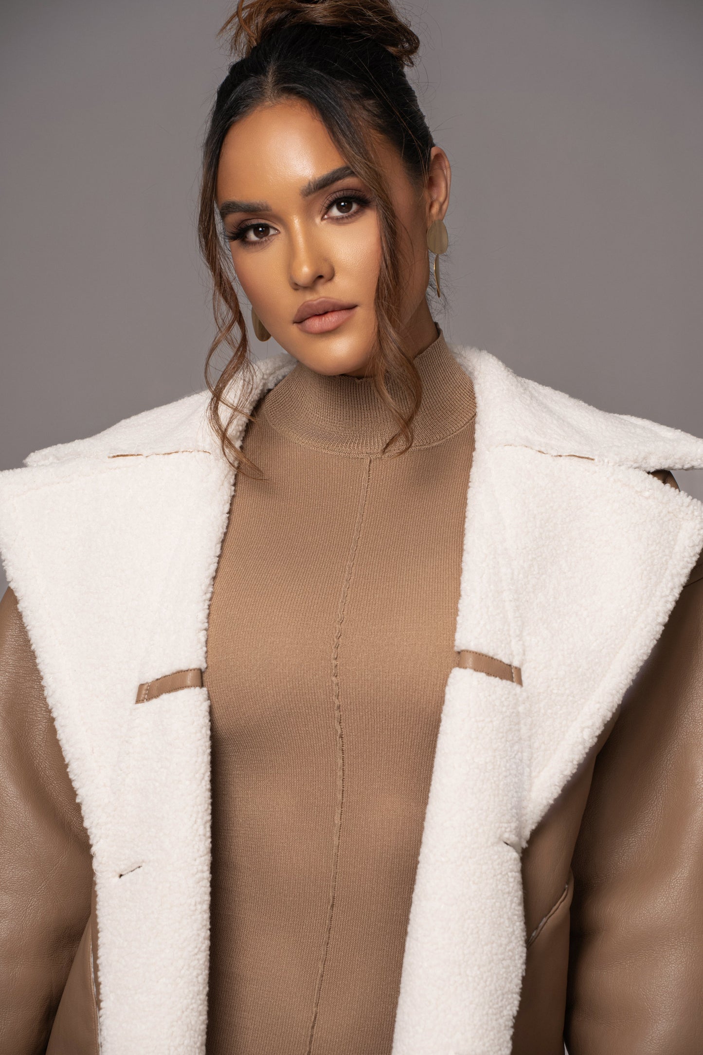 Tan Never Settle Reversible Teddy Jacket JLUXLABEL