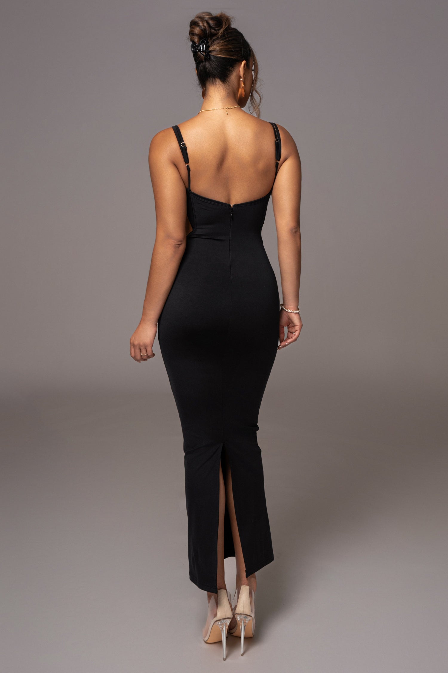 Black Enchantment Bustier Maxi Dress JLUXLABEL