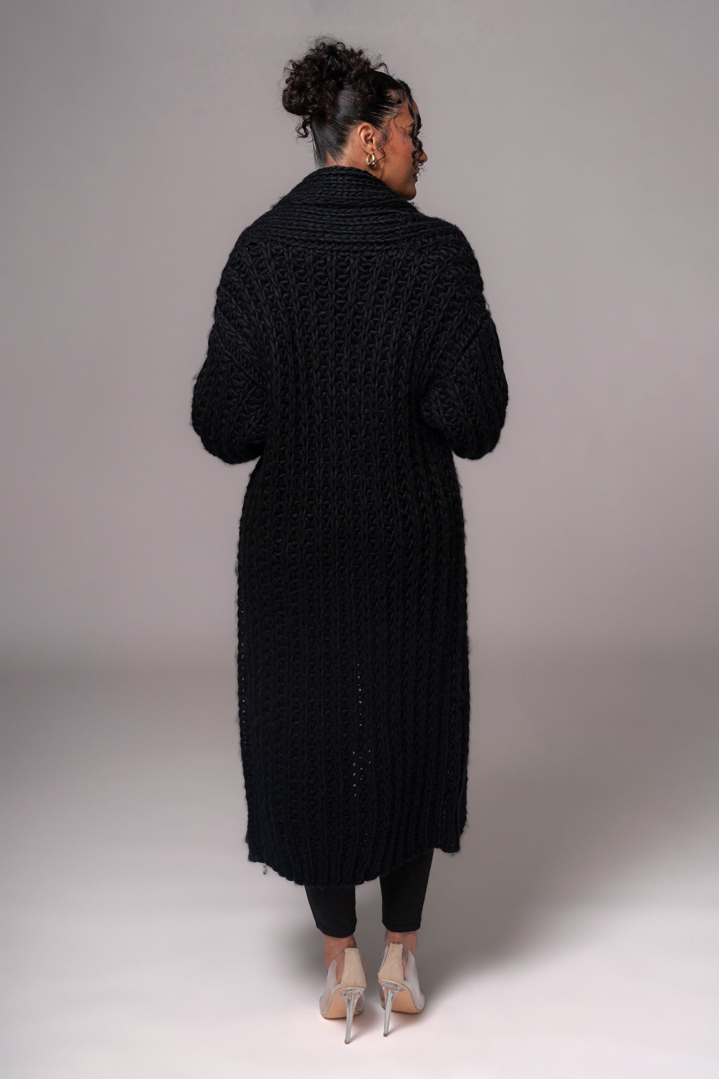 Black Hold Me Close Shawl Collar Cardigan JLUXLABEL