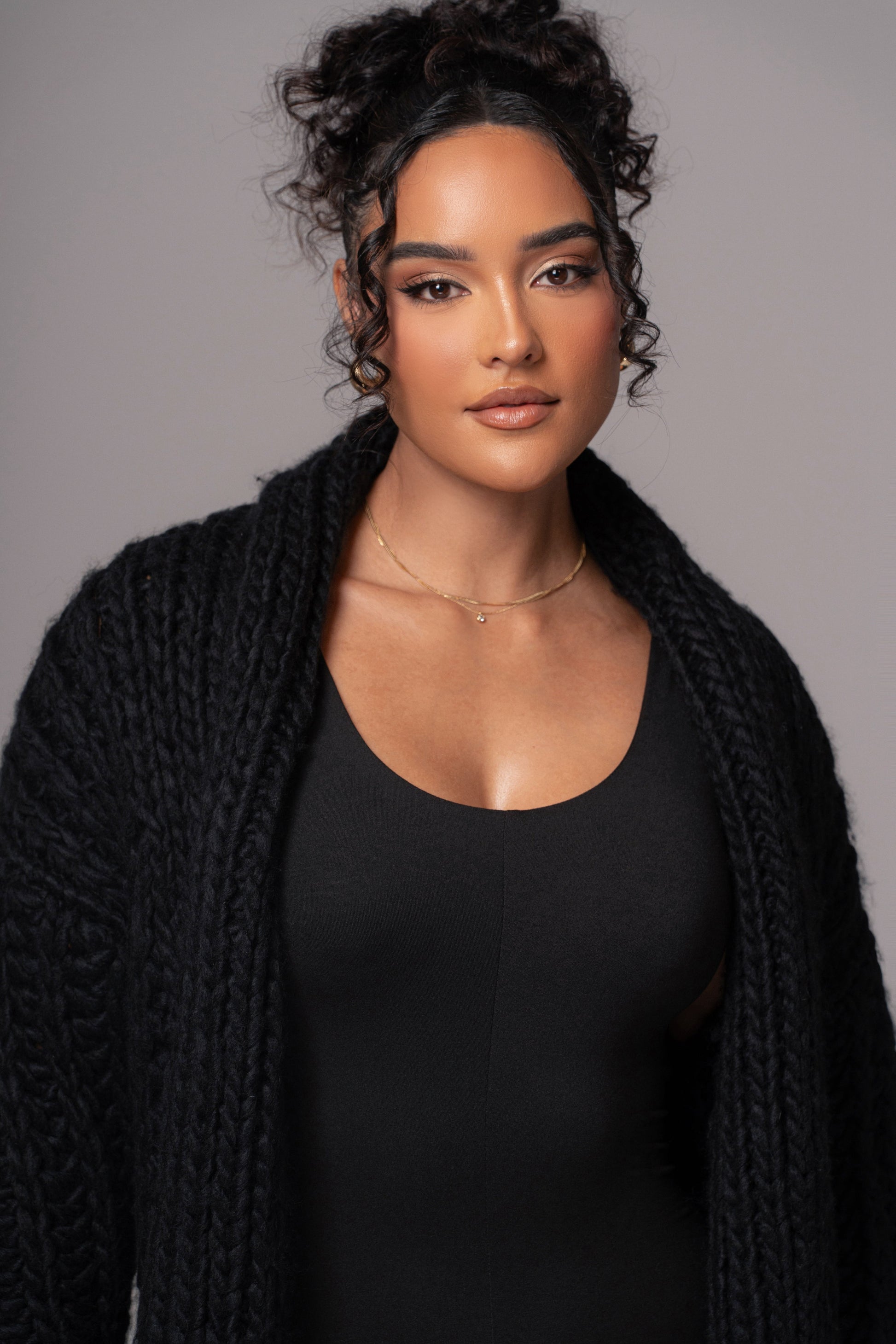 Black Hold Me Close Shawl Collar Cardigan JLUXLABEL
