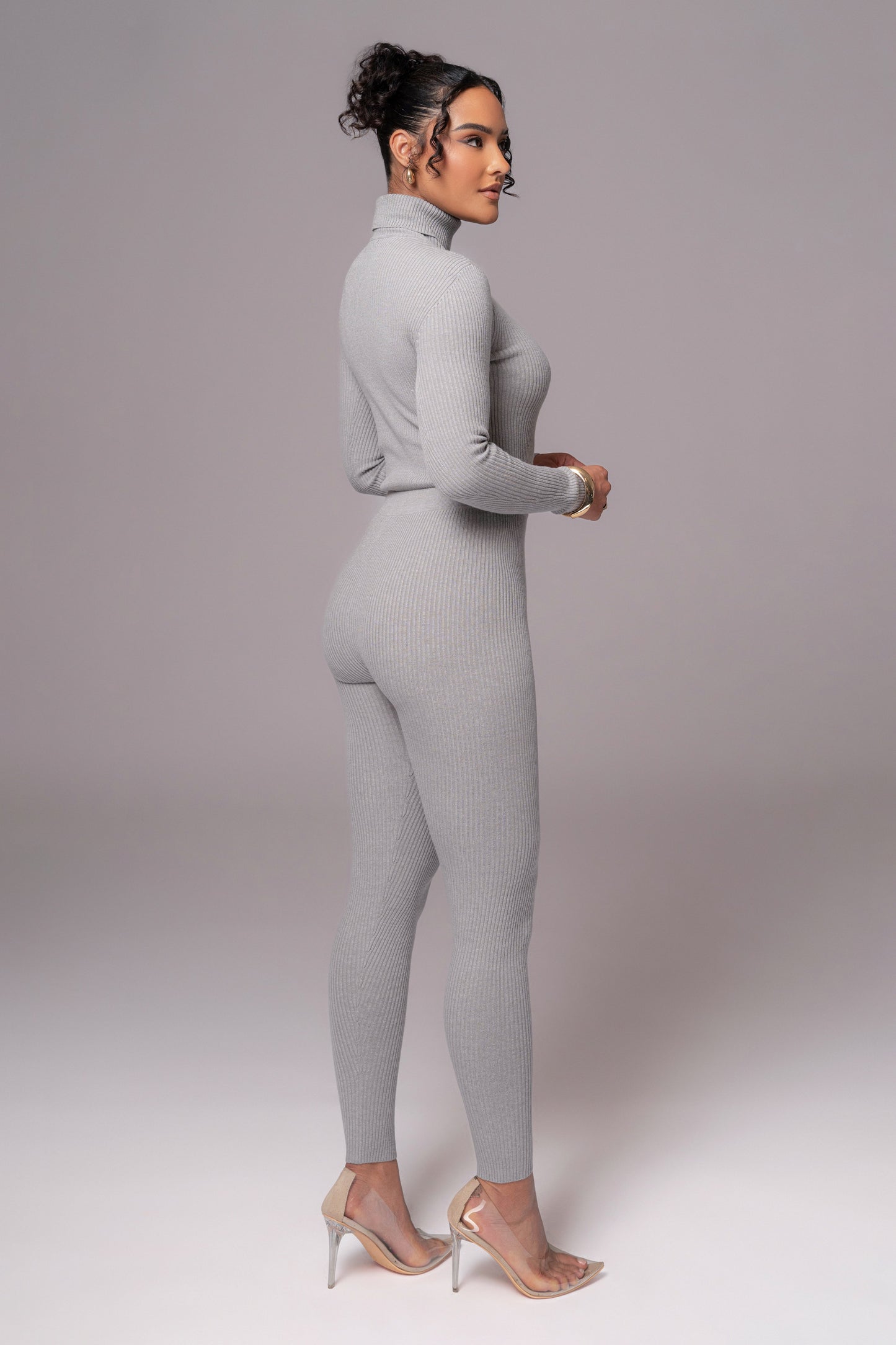 Heather Grey Naaya Ribbed Leggings JLUXLABEL