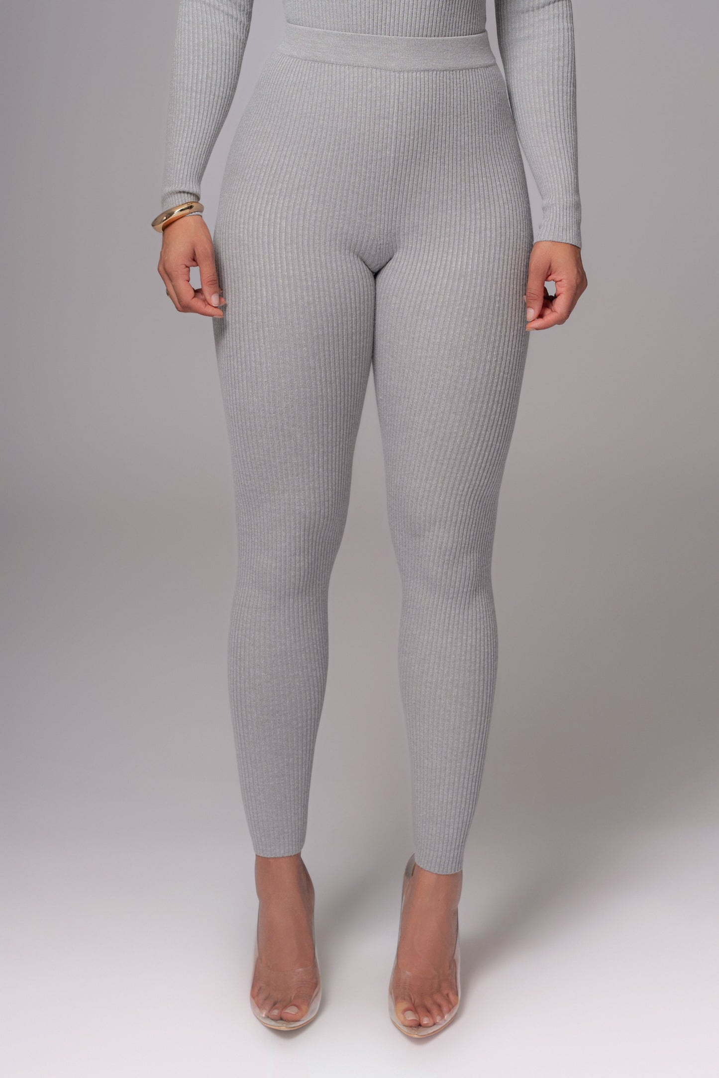 Heather Grey Naaya Ribbed Leggings JLUXLABEL