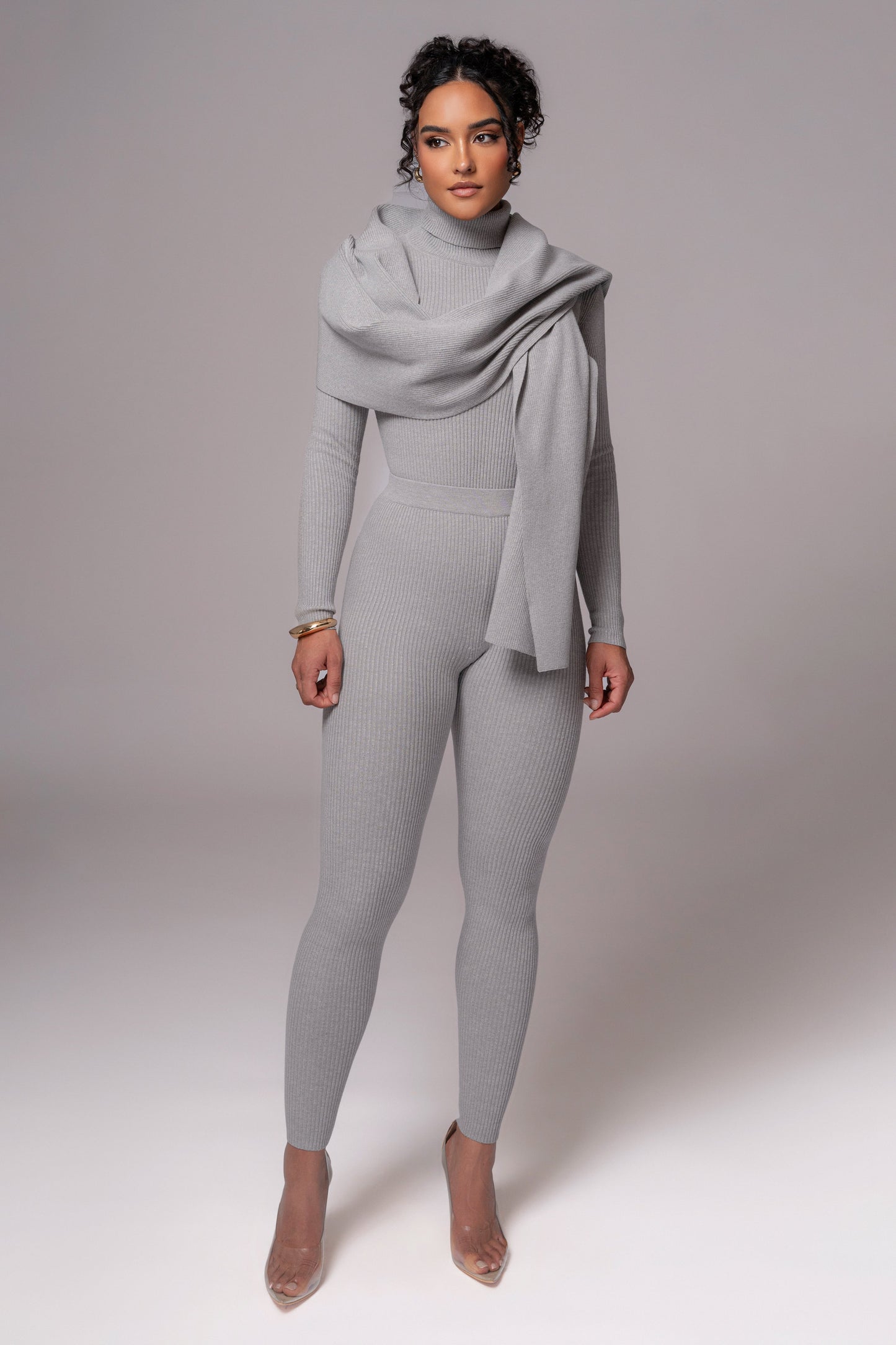 Heather Grey Naaya Ribbed Leggings JLUXLABEL