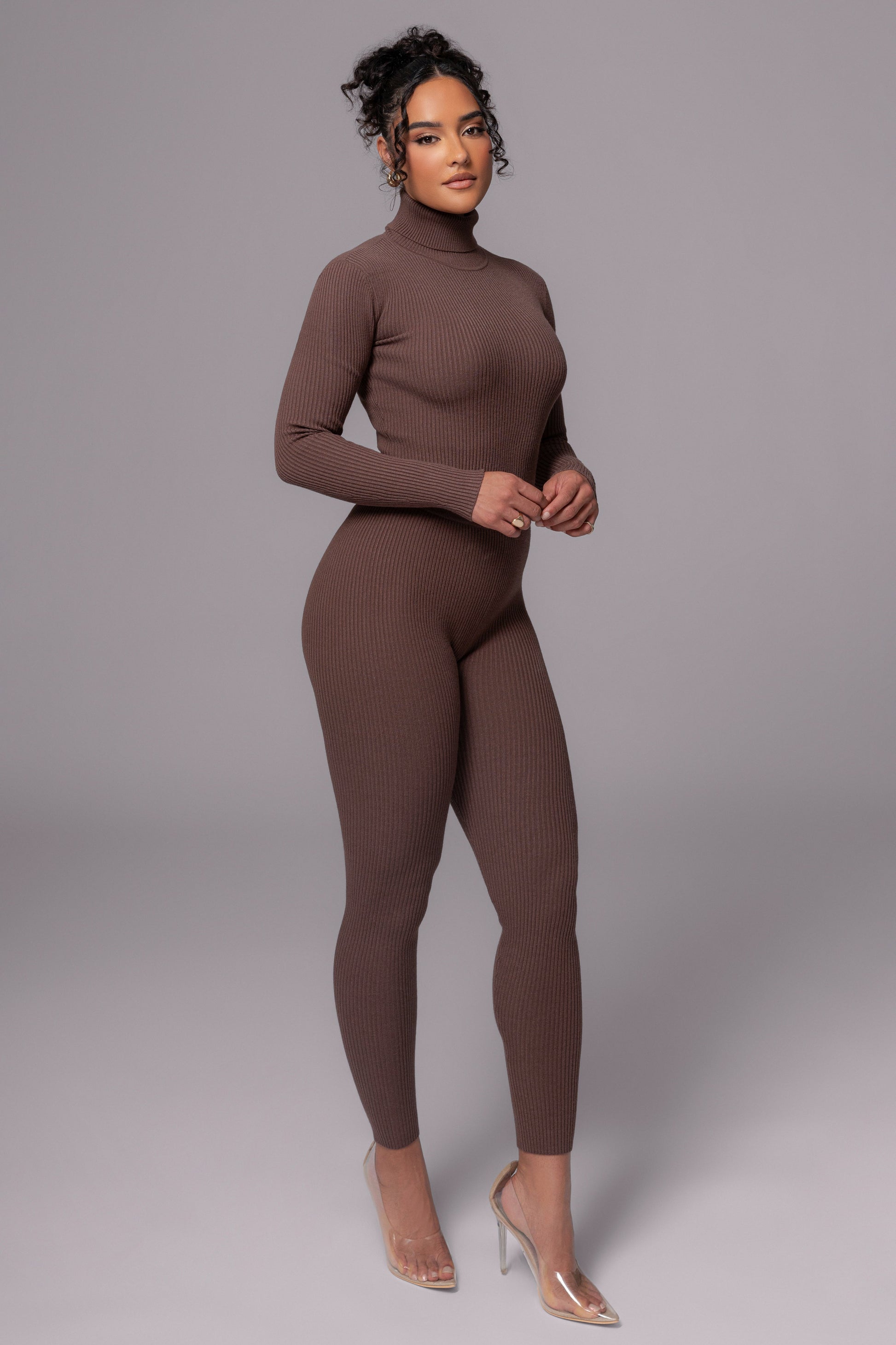 Chocolate Naaya Ribbed Leggings JLUXLABEL