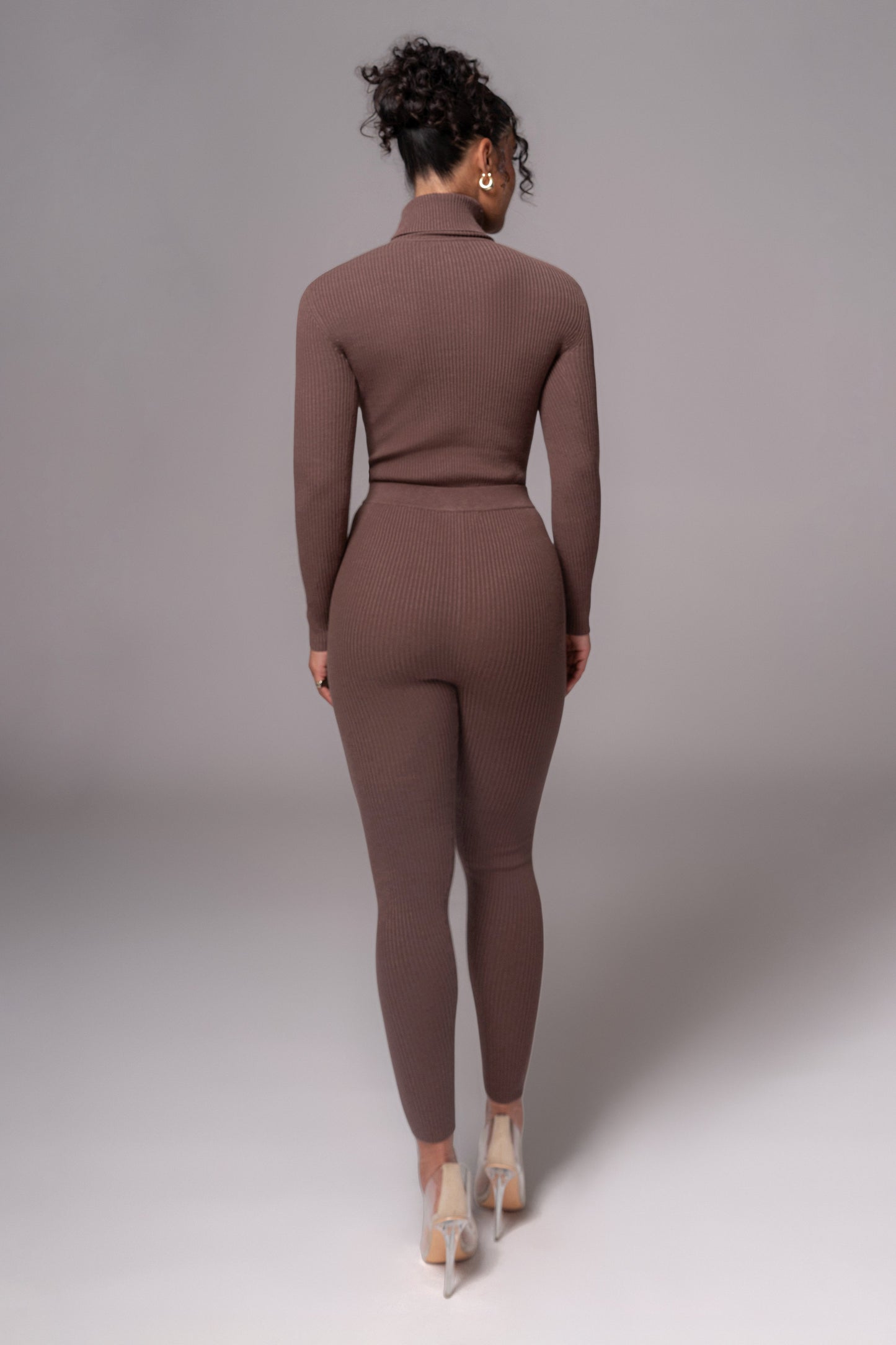 Chocolate Naaya Ribbed Leggings JLUXLABEL