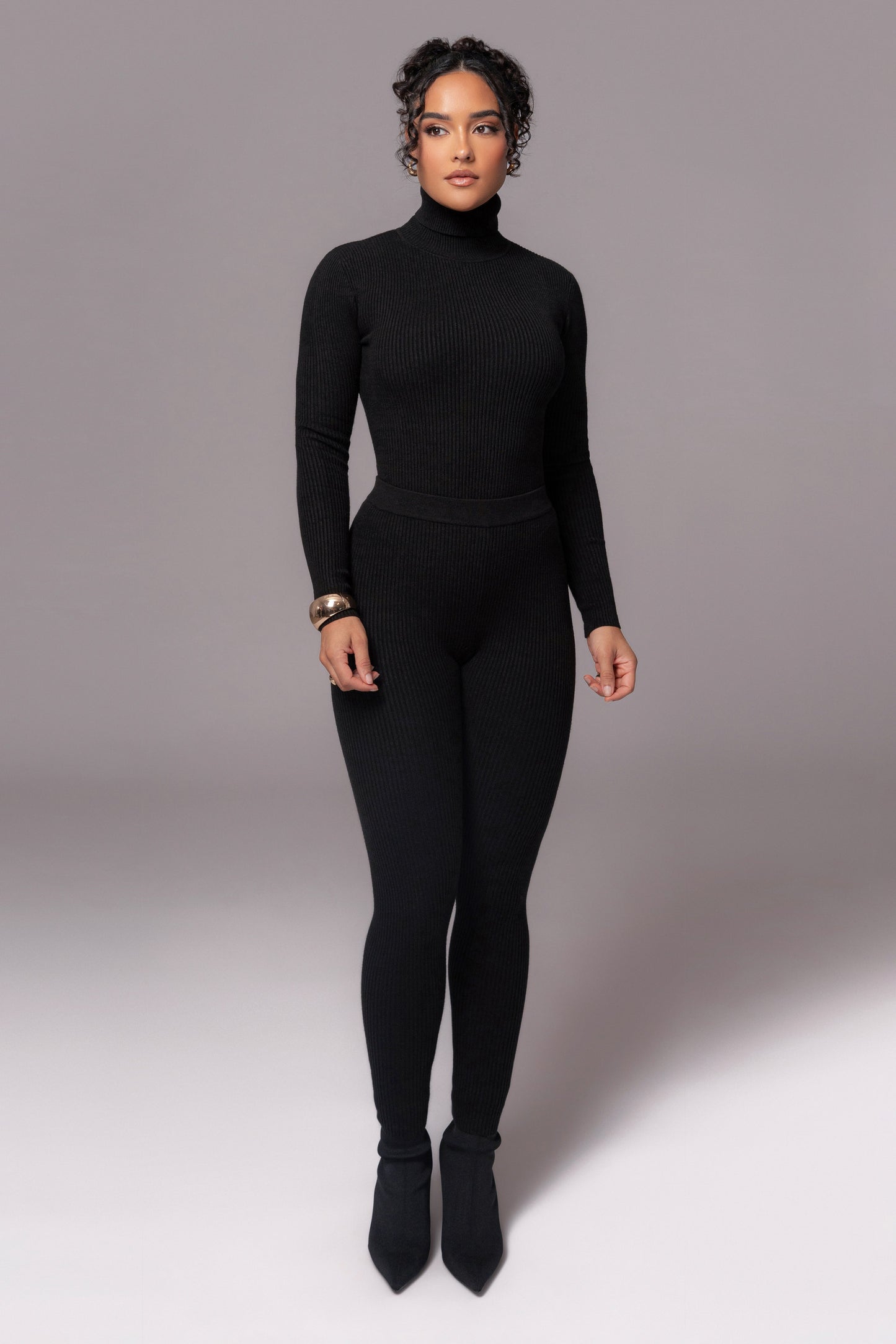 Black Naaya Ribbed Leggings JLUXLABEL