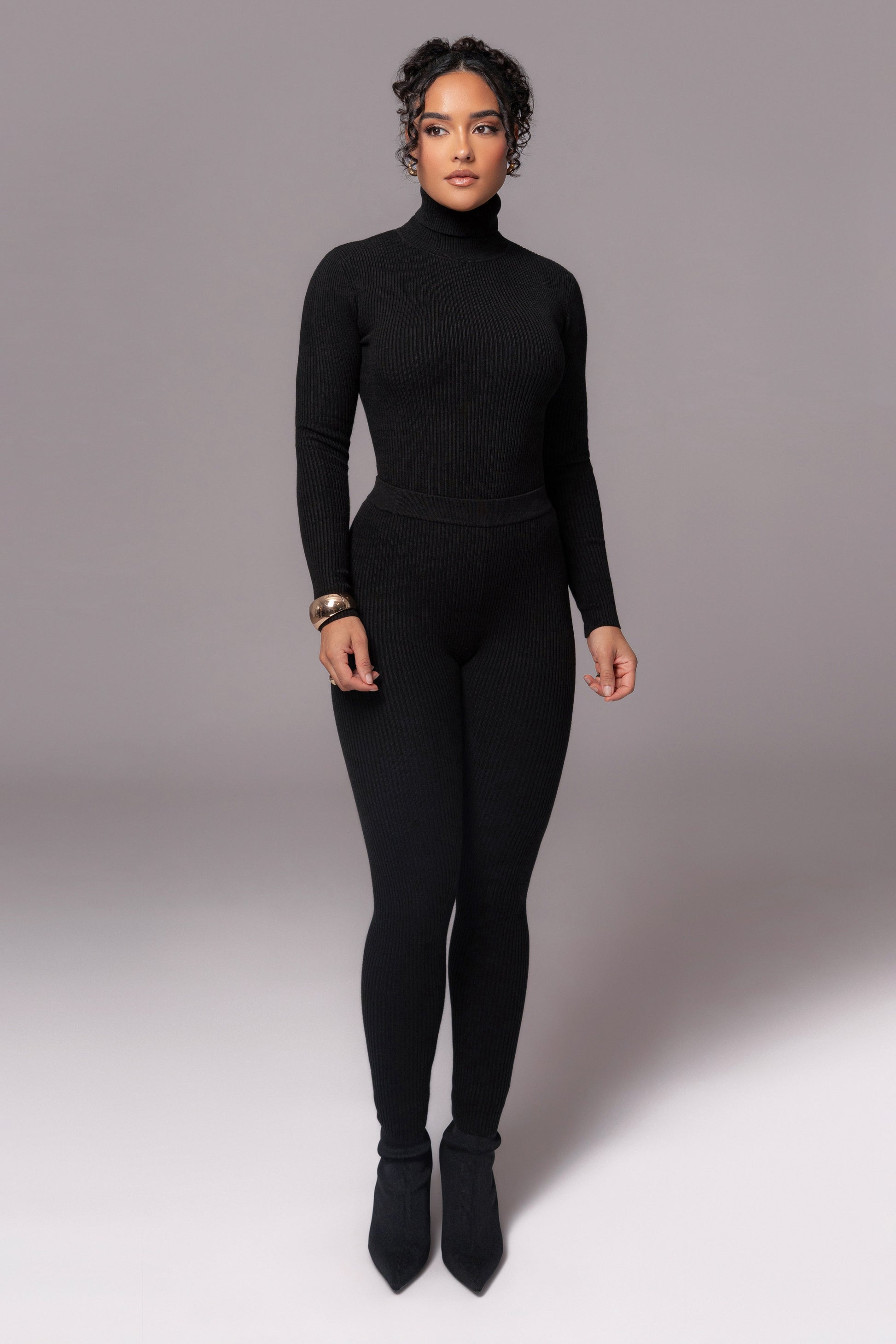 Black Naaya Ribbed Leggings JLUXLABEL