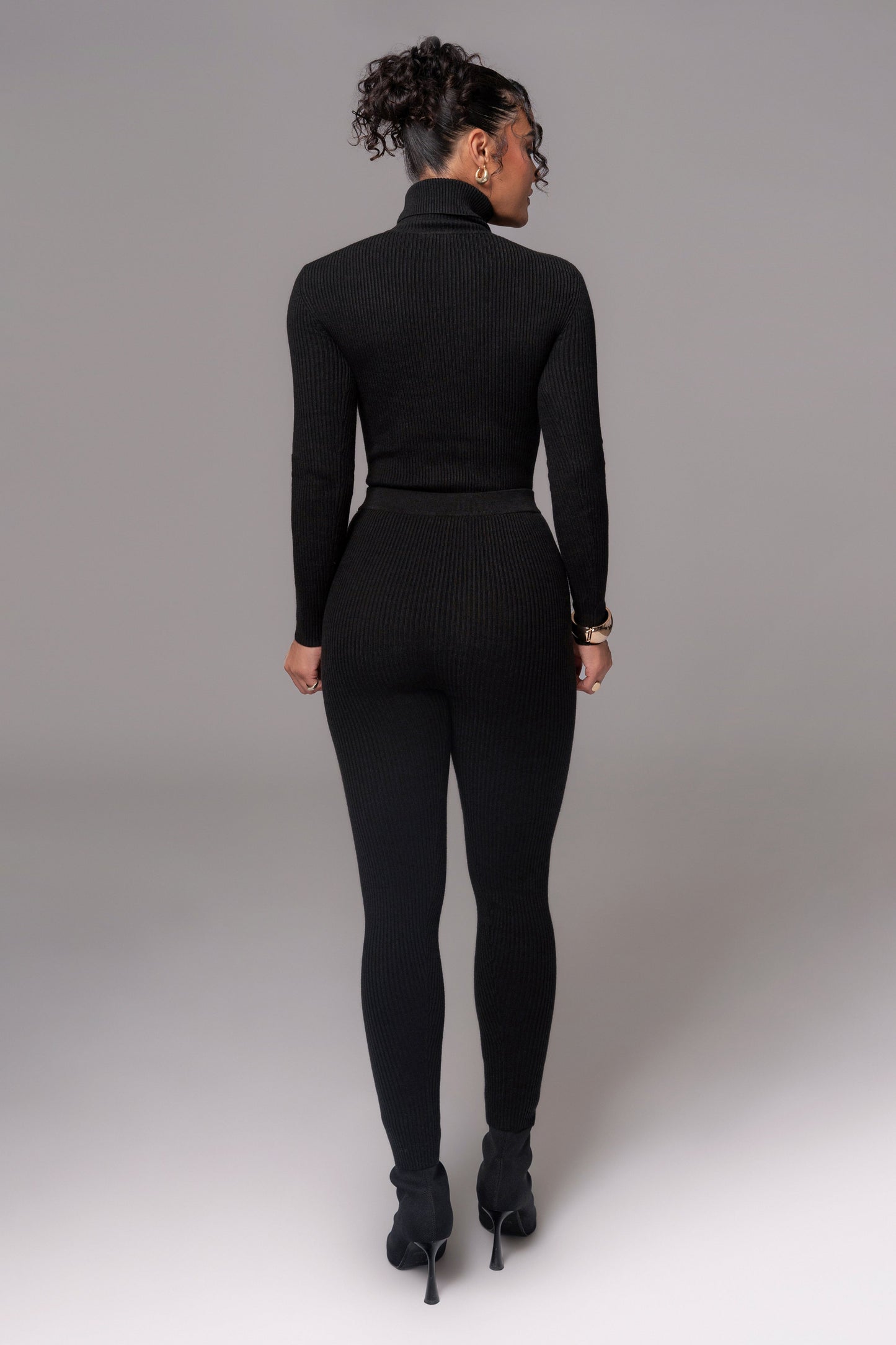 Black Naaya Ribbed Leggings JLUXLABEL