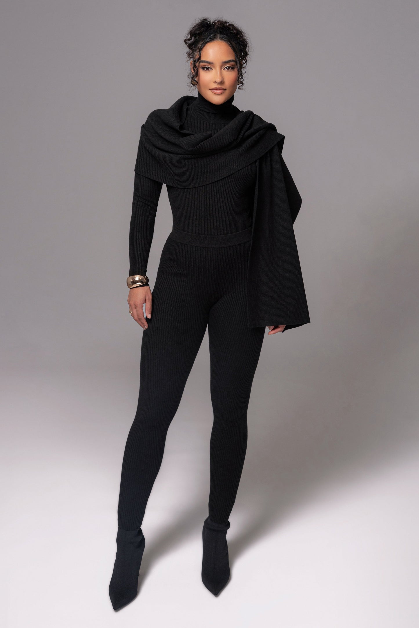Black Naaya Ribbed Leggings JLUXLABEL