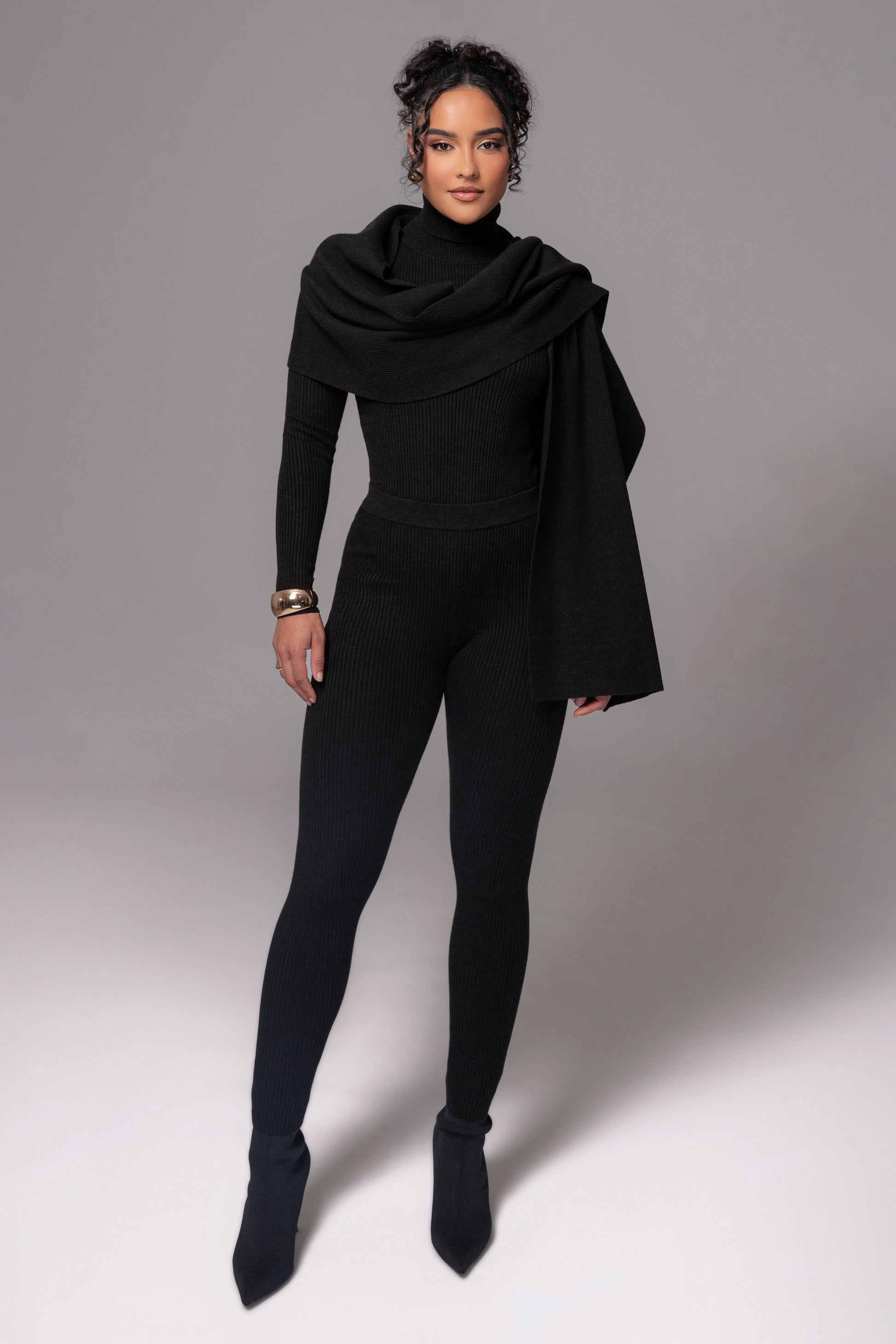 Black Naaya Ribbed Leggings JLUXLABEL