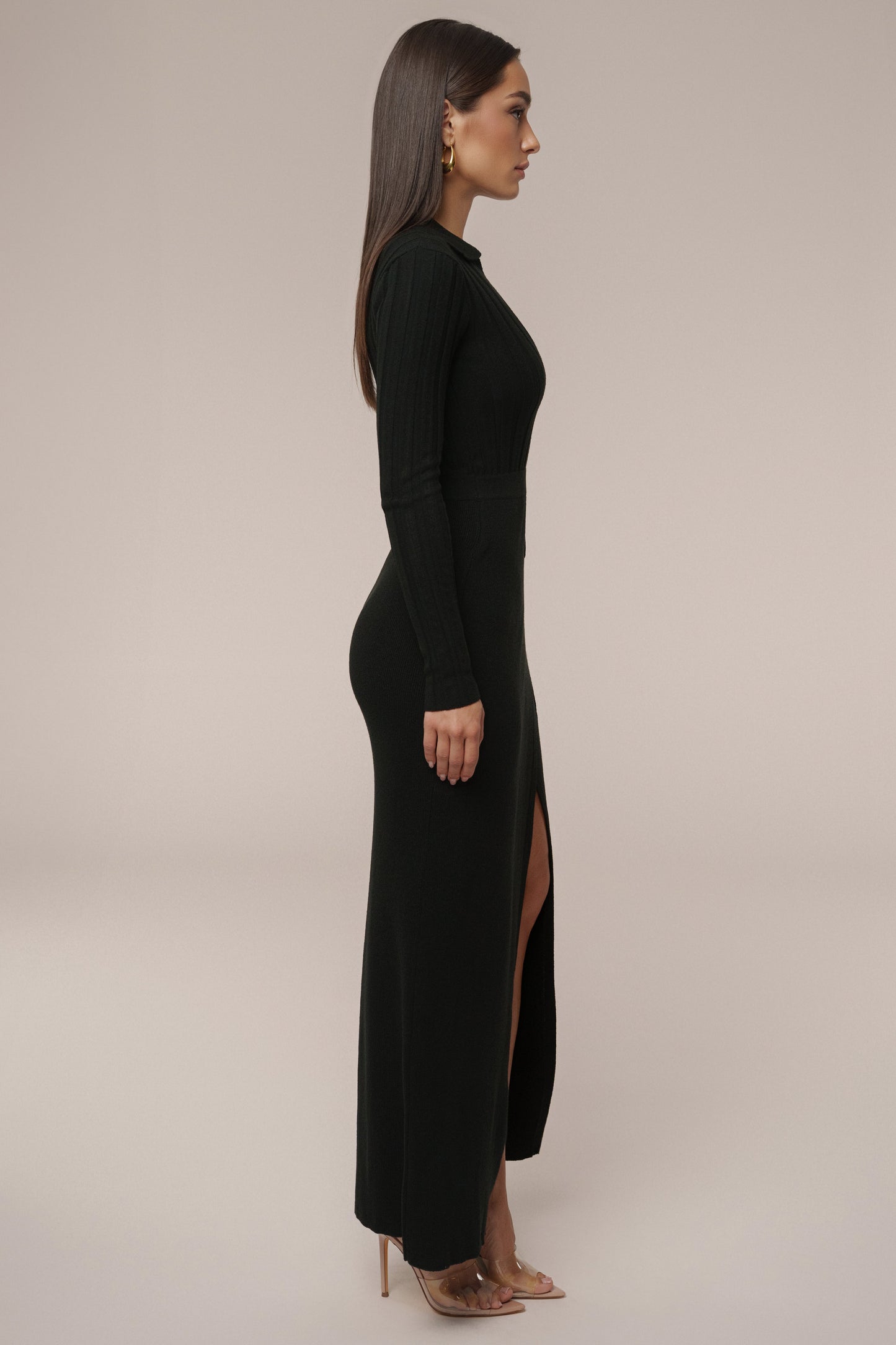 Black Emma Knit Maxi Dress JLUXLABEL
