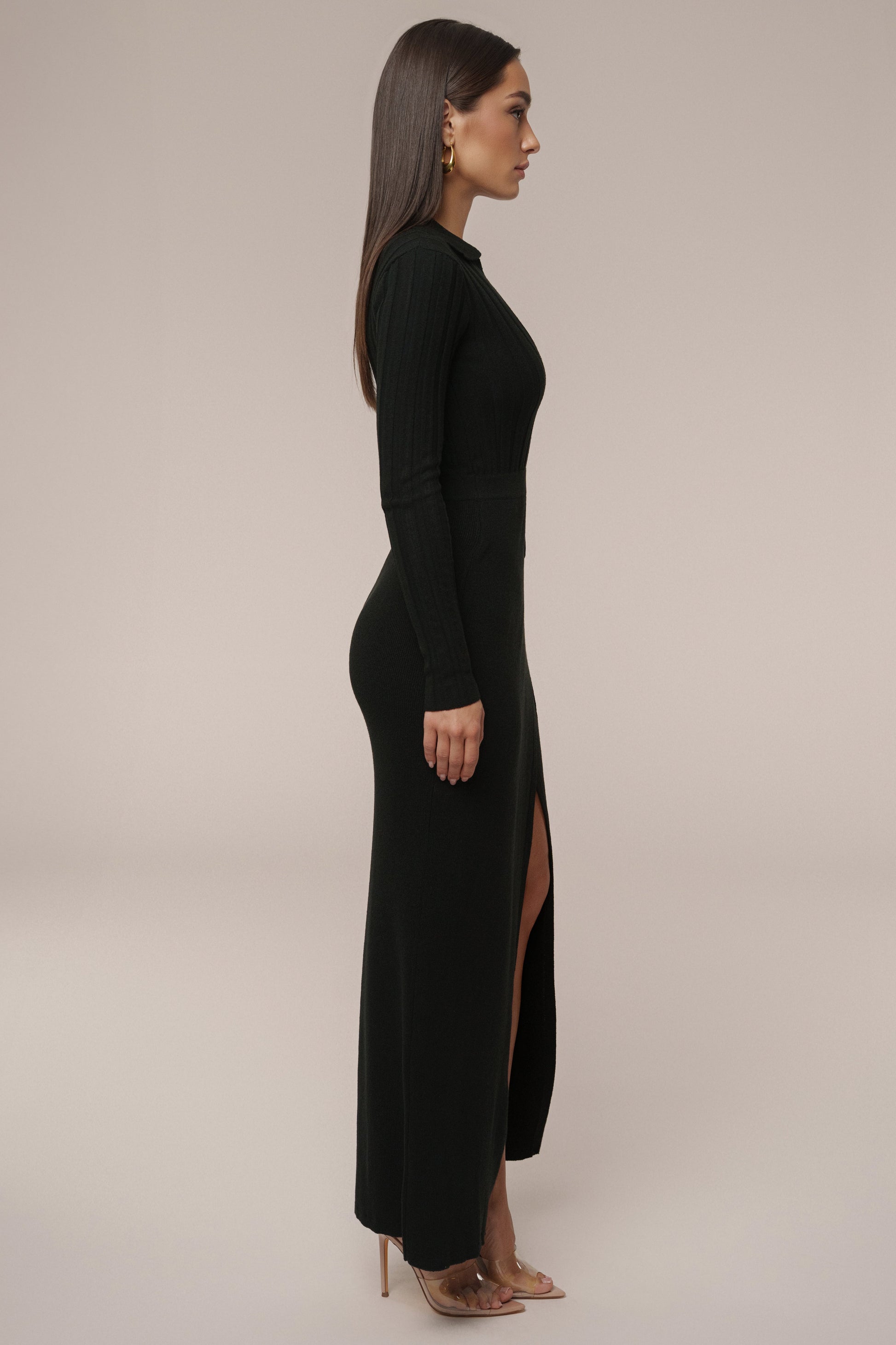 Black Emma Knit Maxi Dress JLUXLABEL