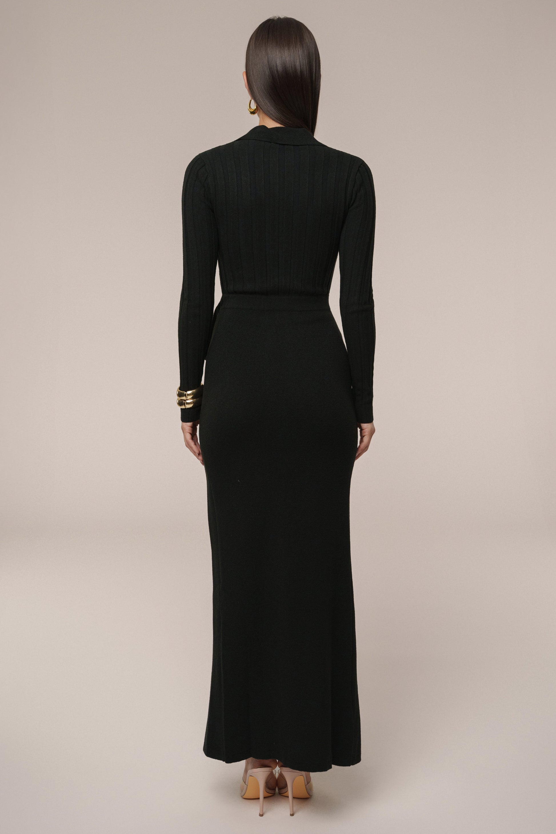 Black Emma Knit Maxi Dress JLUXLABEL