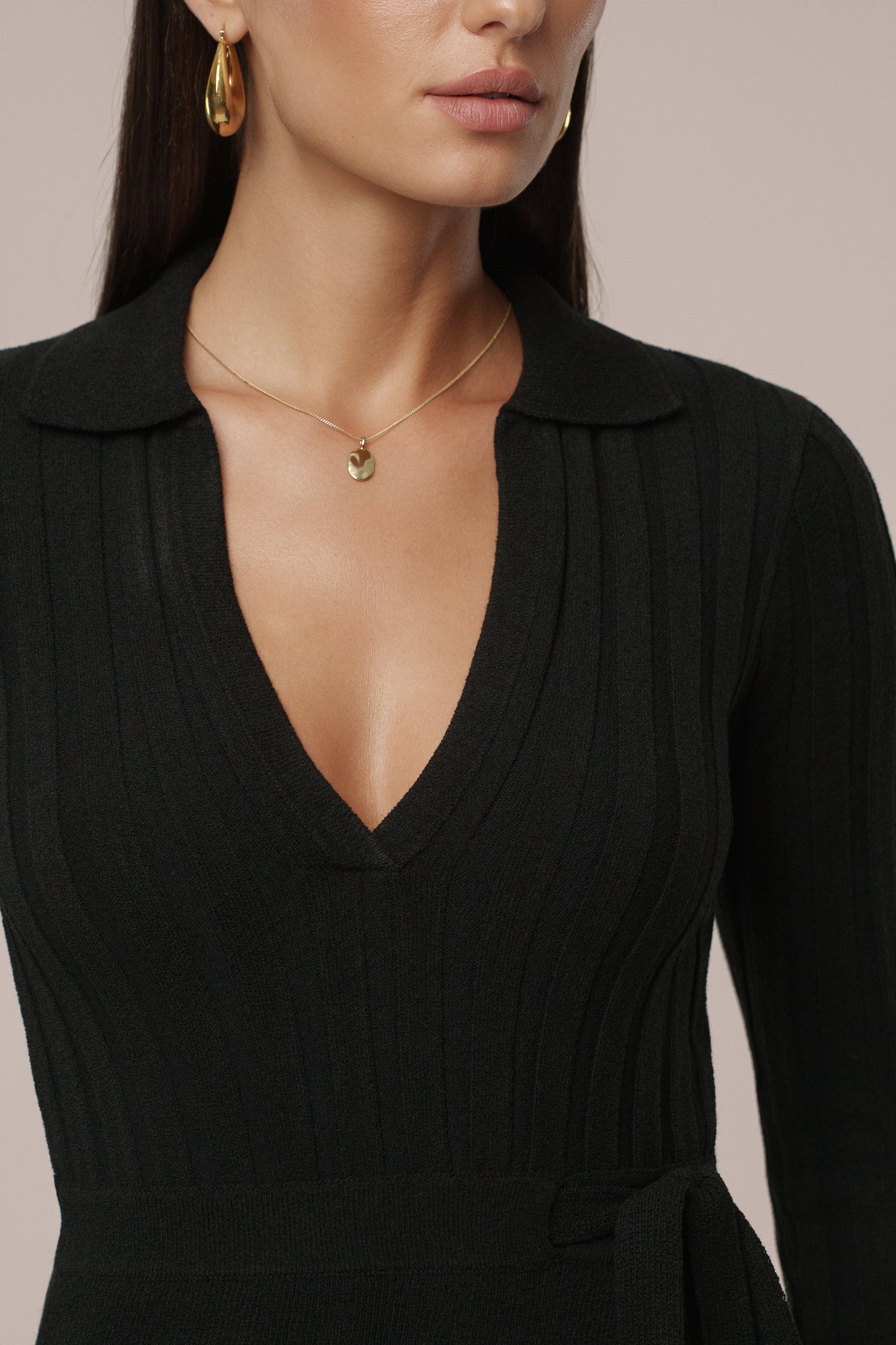 Black Emma Knit Maxi Dress JLUXLABEL