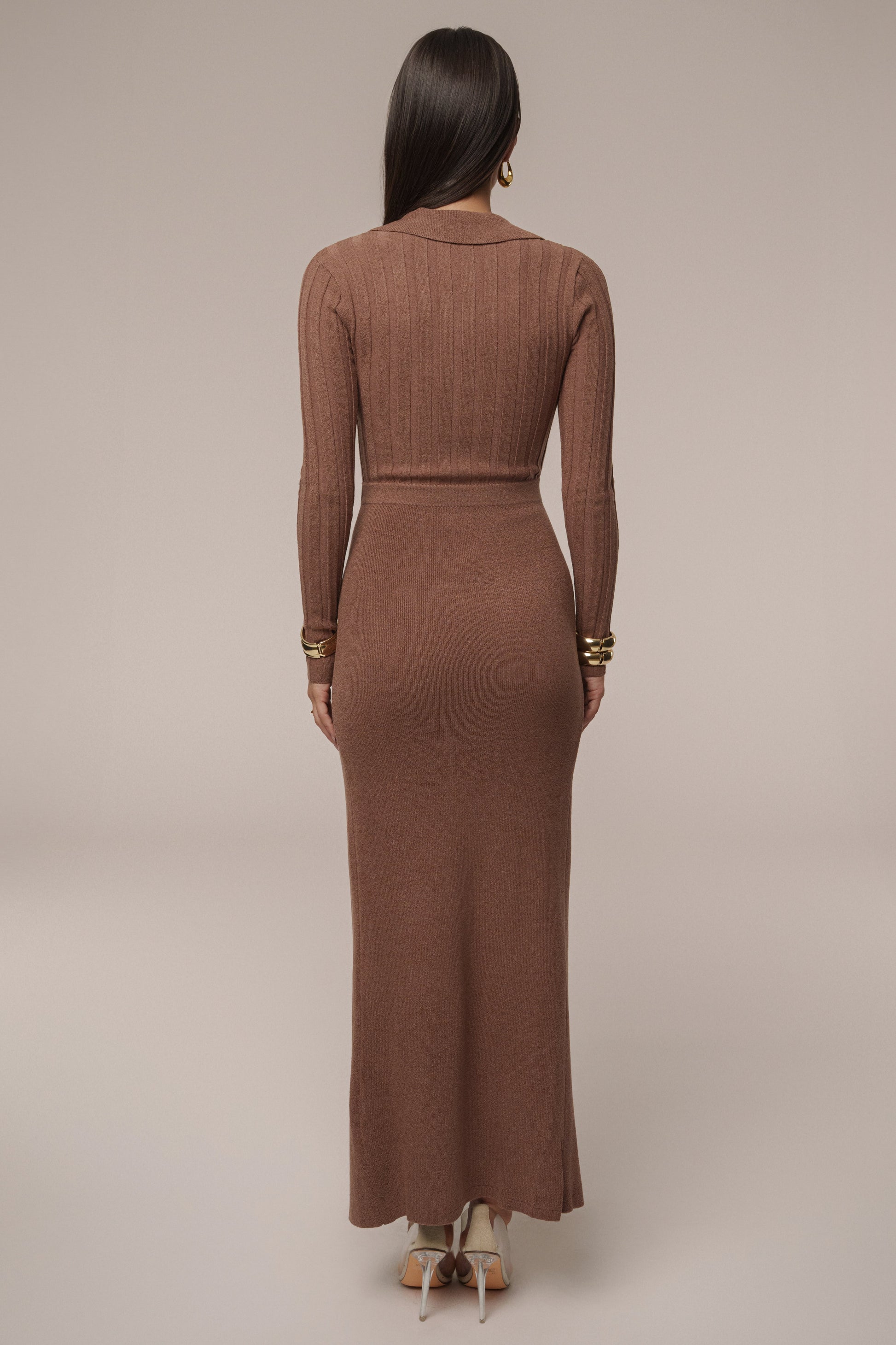 Chocolate Emma Knit Maxi Dress JLUXLABEL