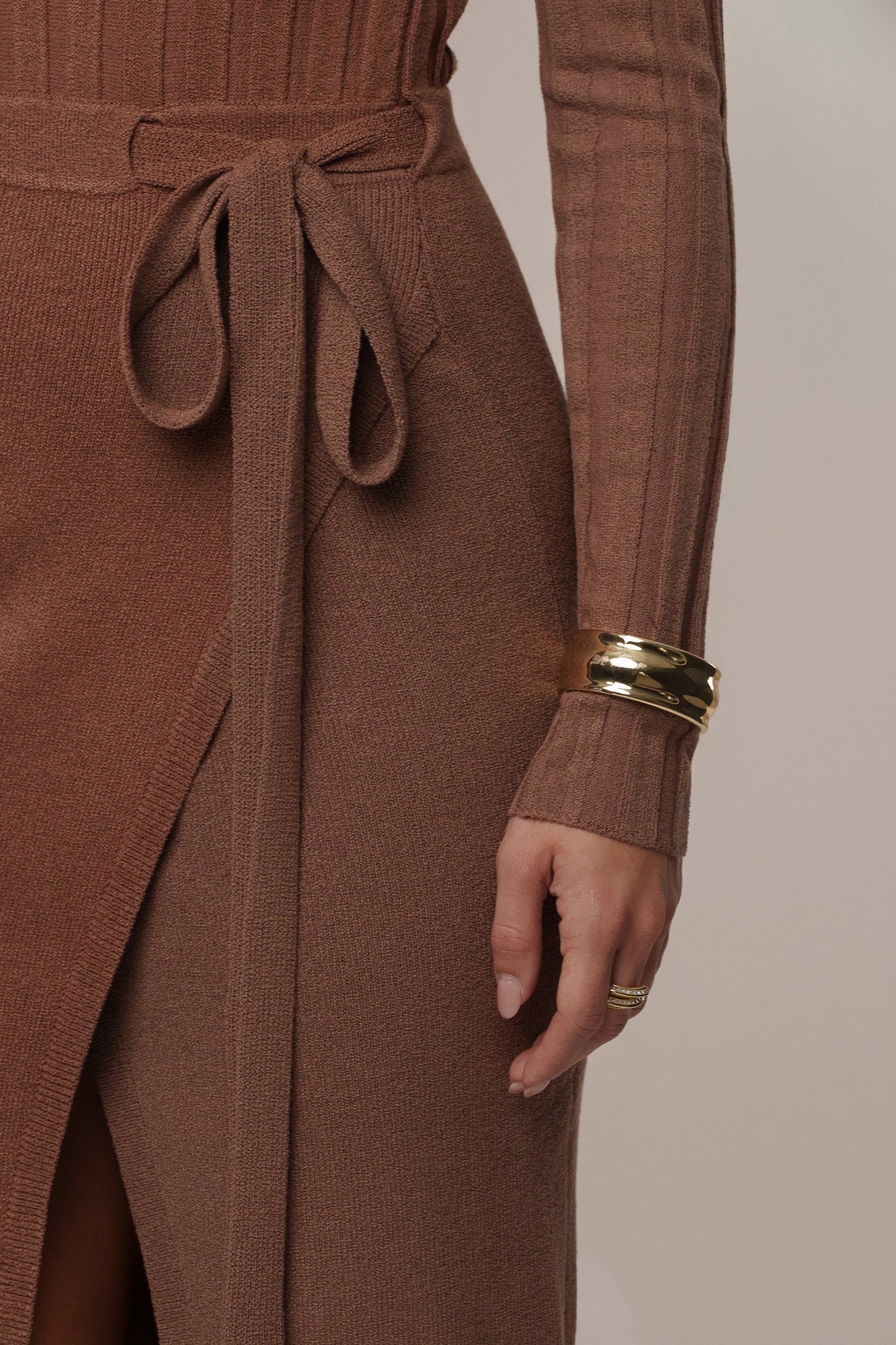 Chocolate Emma Knit Maxi Dress JLUXLABEL