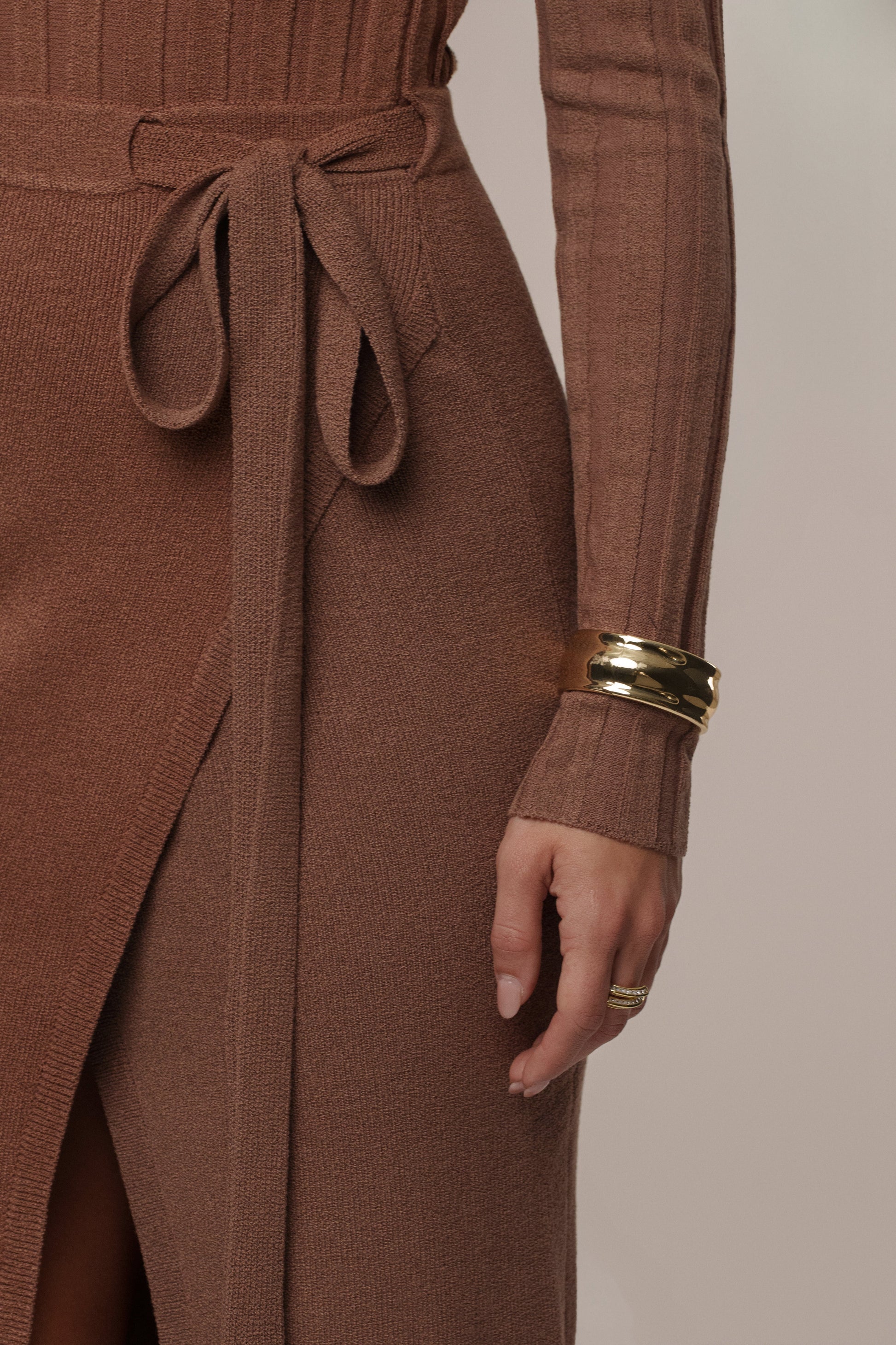 Chocolate Emma Knit Maxi Dress JLUXLABEL